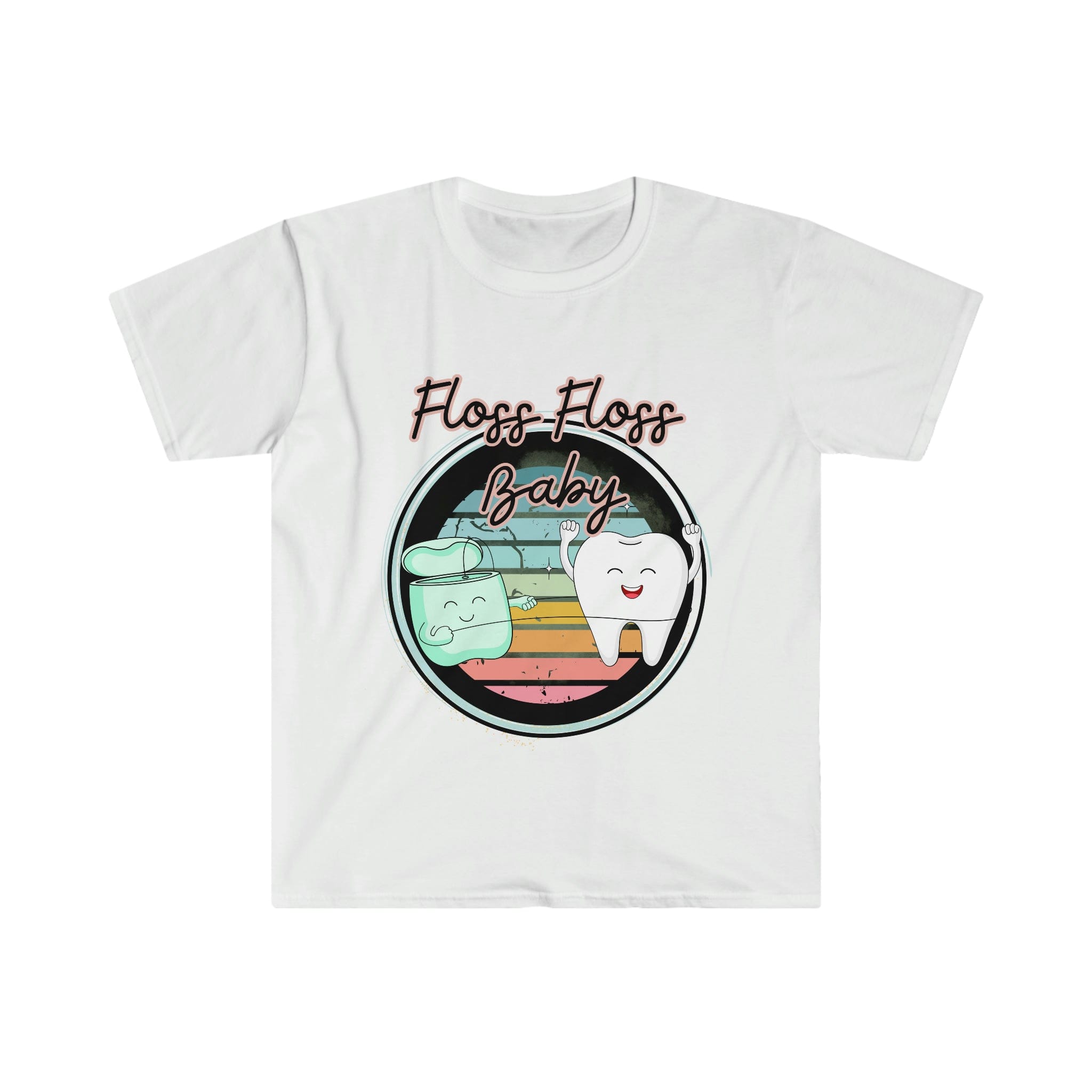 Printify T-Shirt White / S Floss Floss Baby! Unisex Softstyle T-Shirt