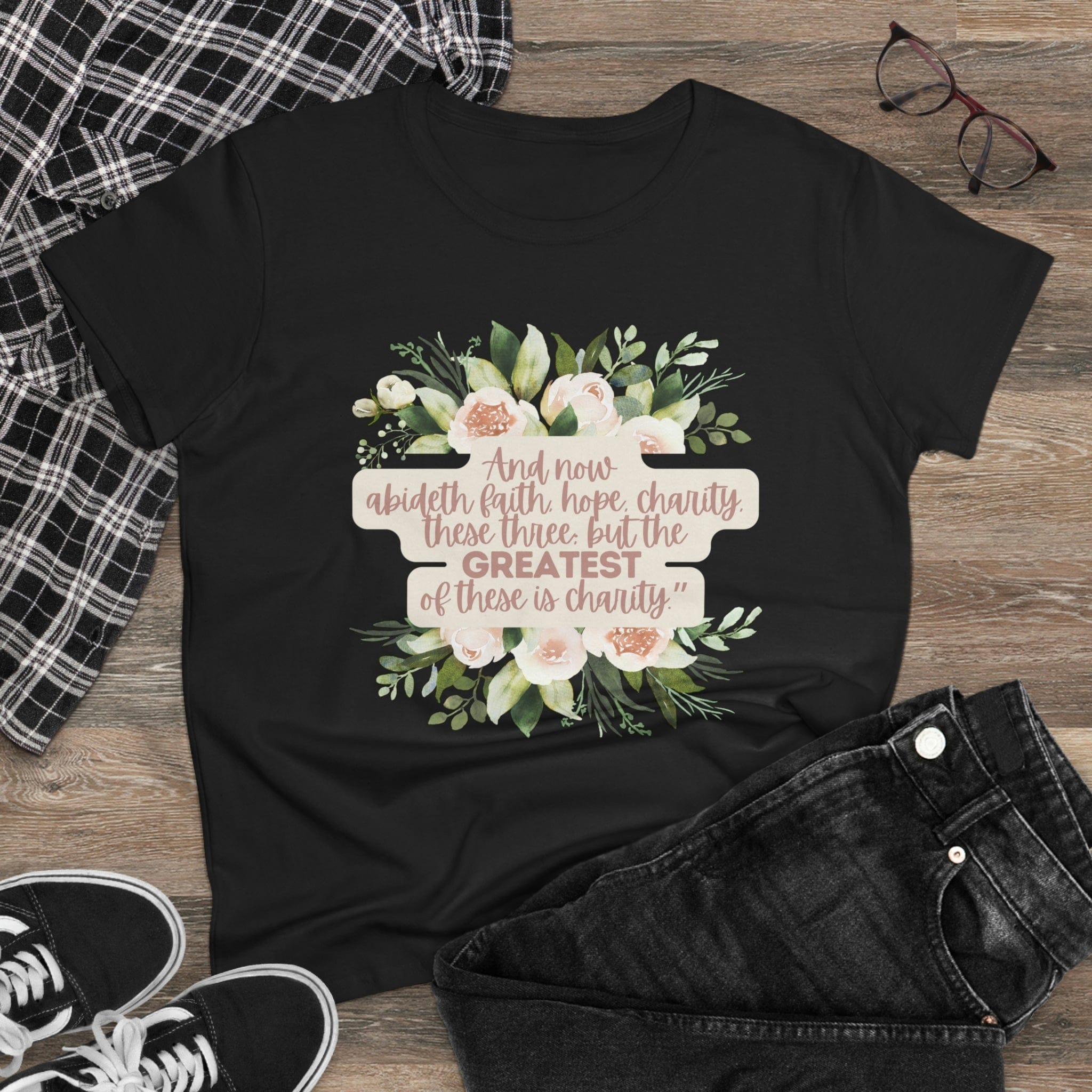 Printify T-Shirt Greatest is Love - Women's Midweight Cotton Tee
