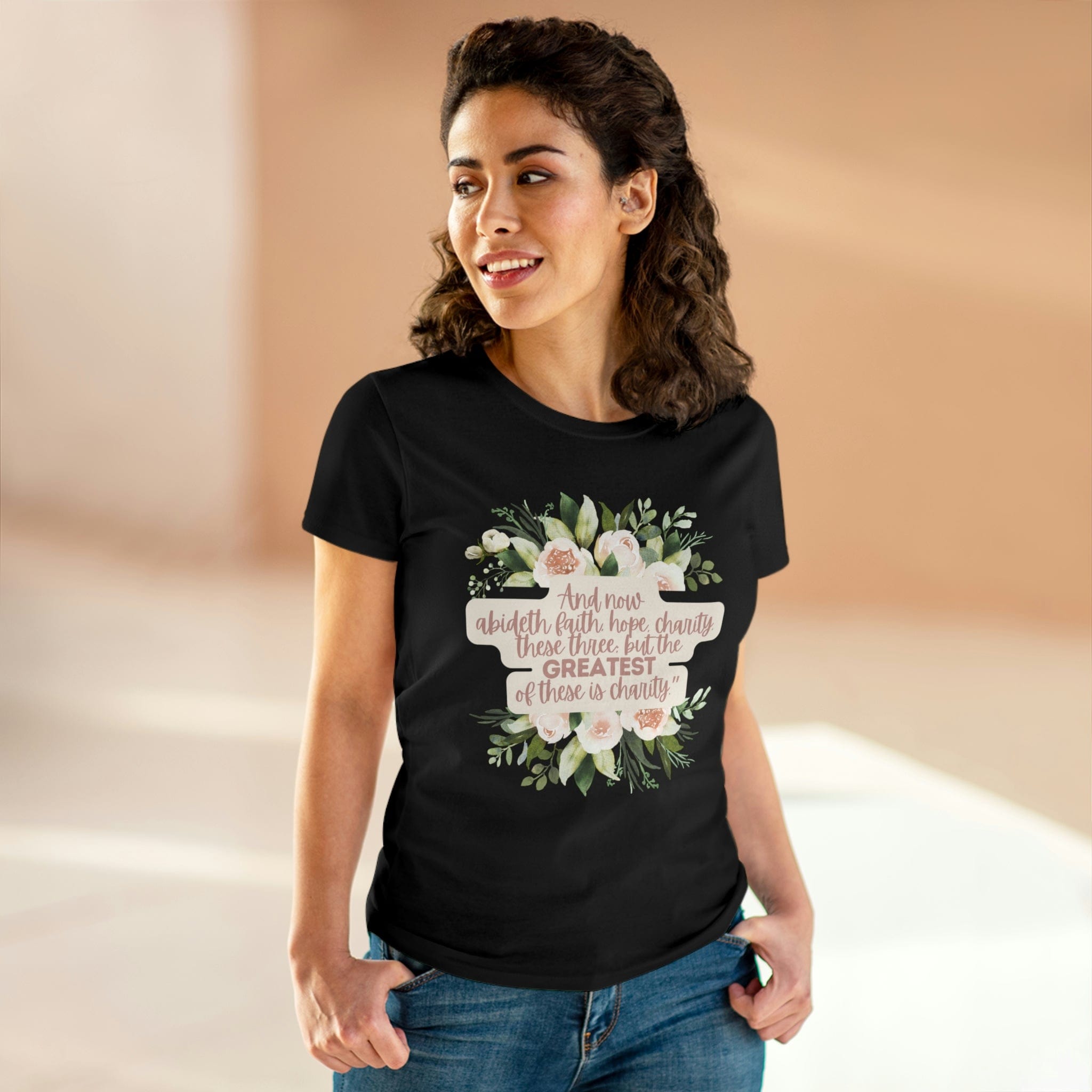 Printify T-Shirt Greatest is Love - Women's Midweight Cotton Tee