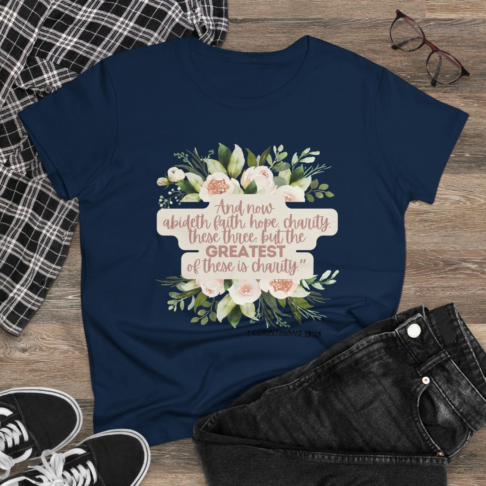 Printify T-Shirt Greatest is Love - Women's Midweight Cotton Tee
