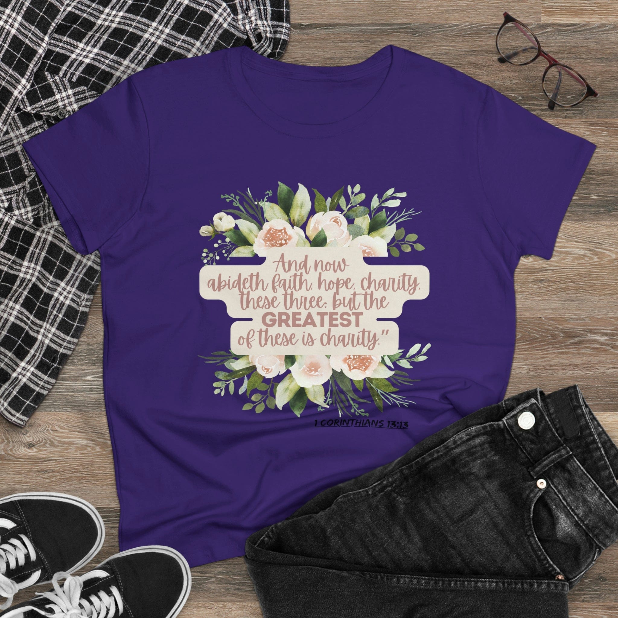 Printify T-Shirt Greatest is Love - Women's Midweight Cotton Tee