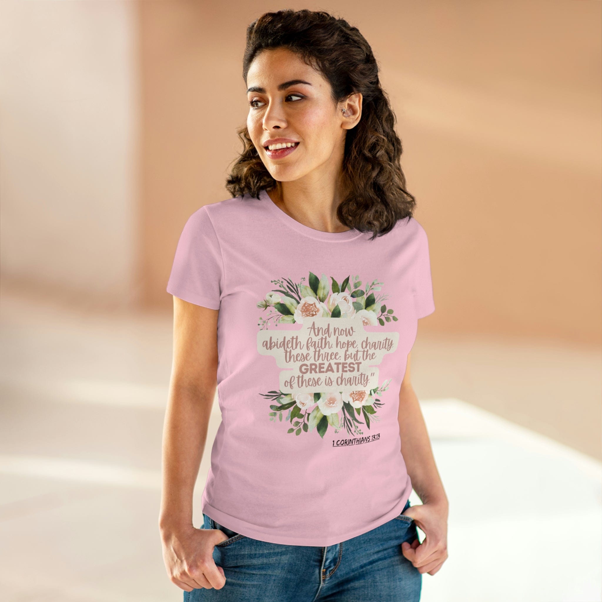 Printify T-Shirt Greatest is Love - Women's Midweight Cotton Tee
