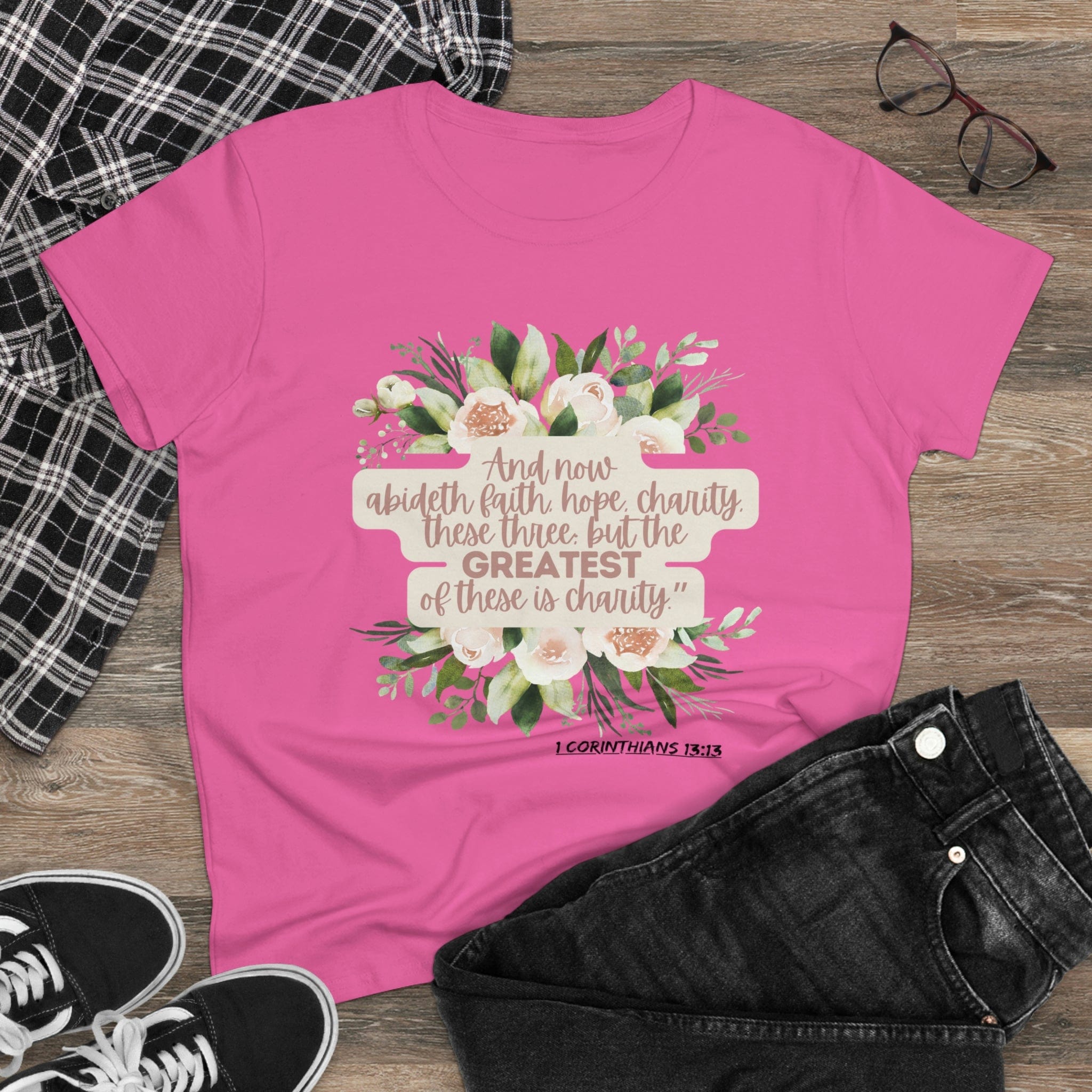Printify T-Shirt Greatest is Love - Women's Midweight Cotton Tee