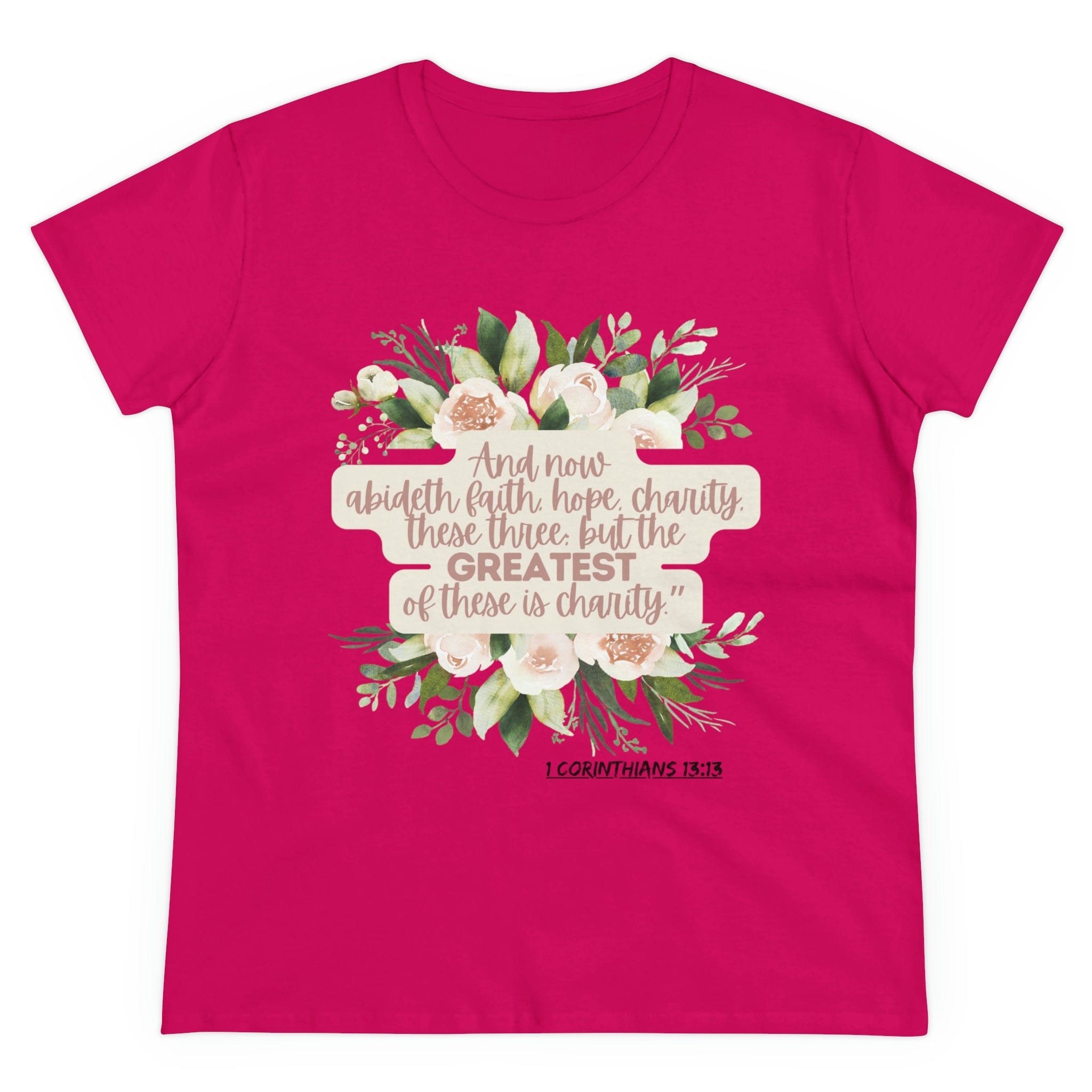 Printify T-Shirt Heliconia / S Greatest is Love - Women's Midweight Cotton Tee