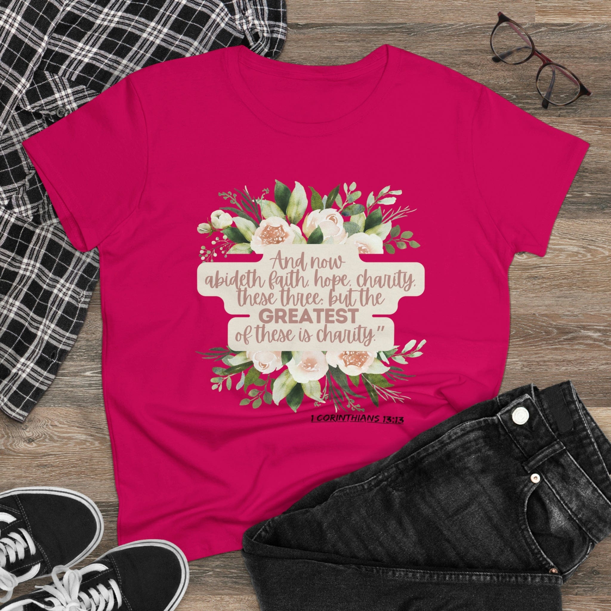 Printify T-Shirt Greatest is Love - Women's Midweight Cotton Tee