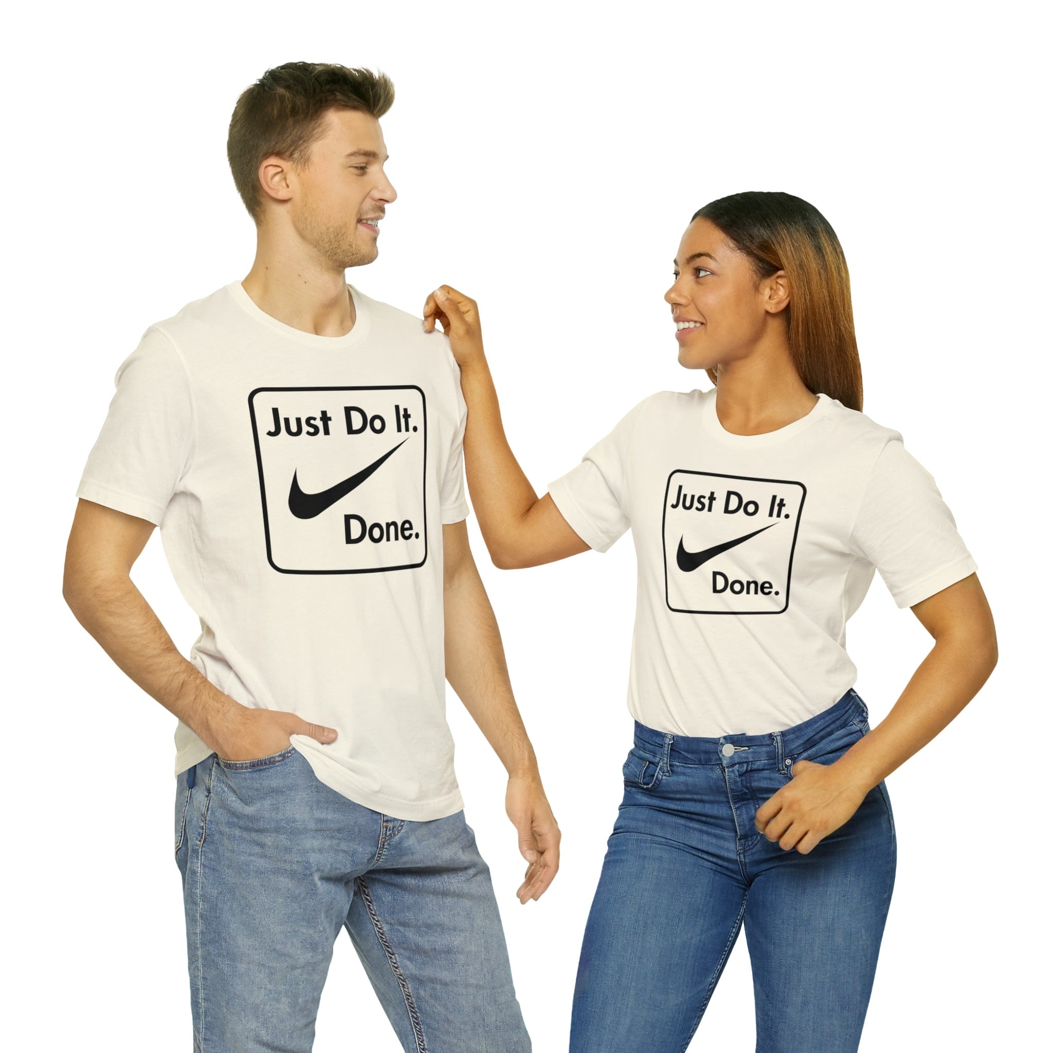 Printify T-Shirt Natural / S Just Do It - Done - Jersey Short Sleeve Tee