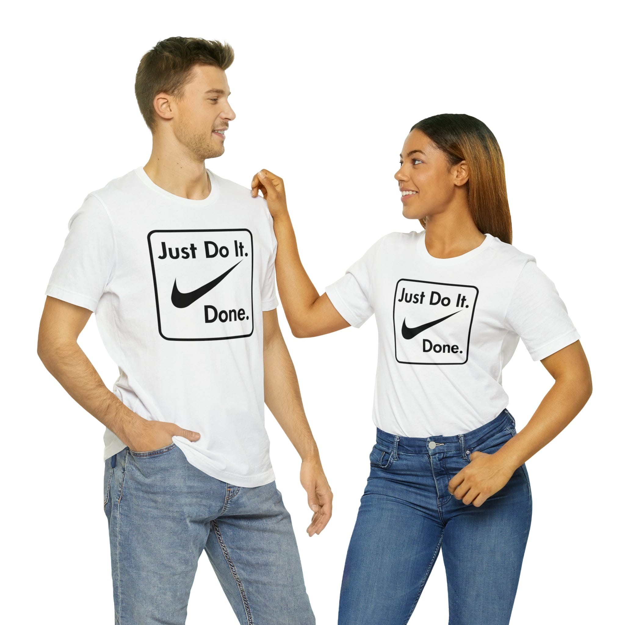 Printify T-Shirt White / S Just Do It - Done - Jersey Short Sleeve Tee