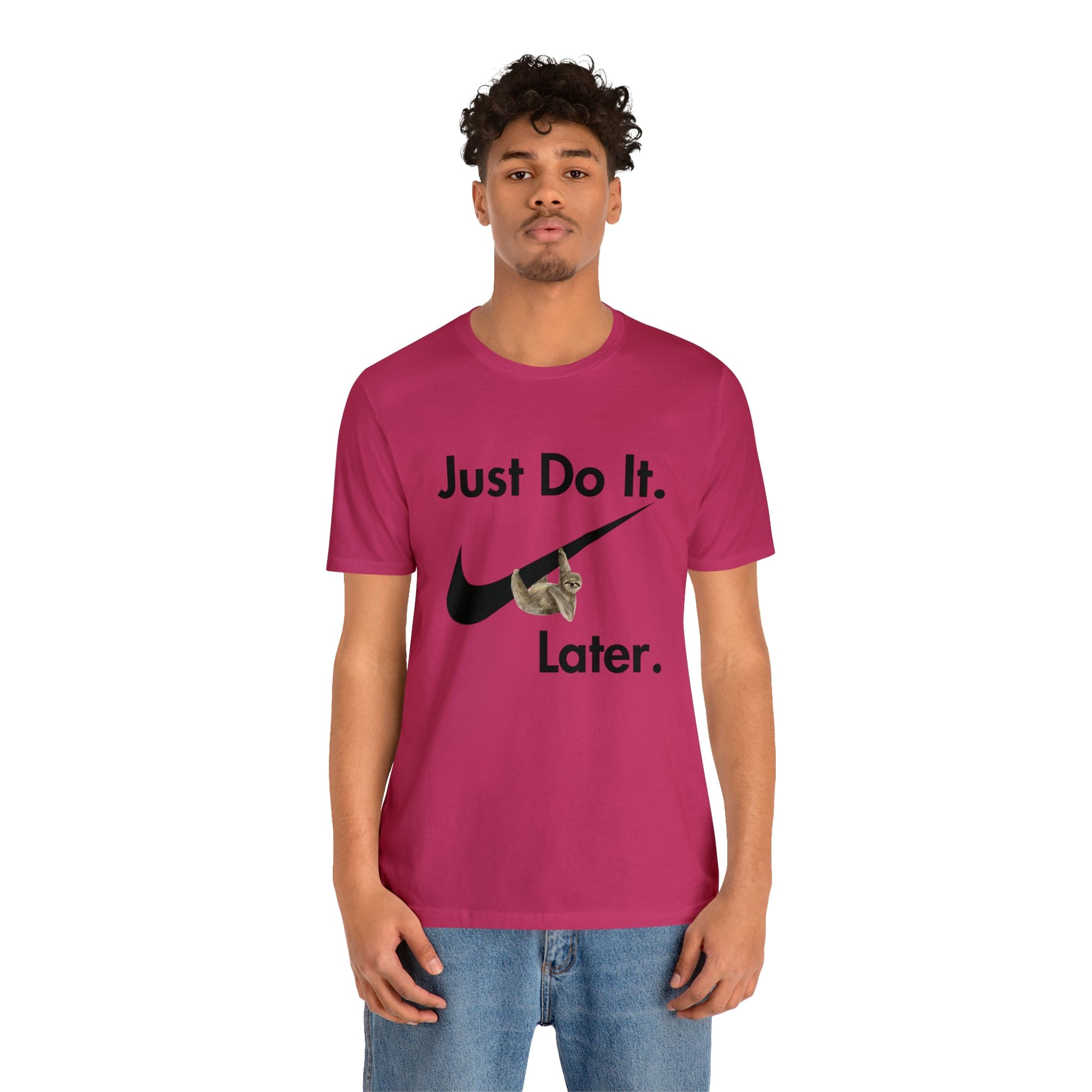 Printify T-Shirt Just Do It later Sloth - Jersey Short Sleeve Tee