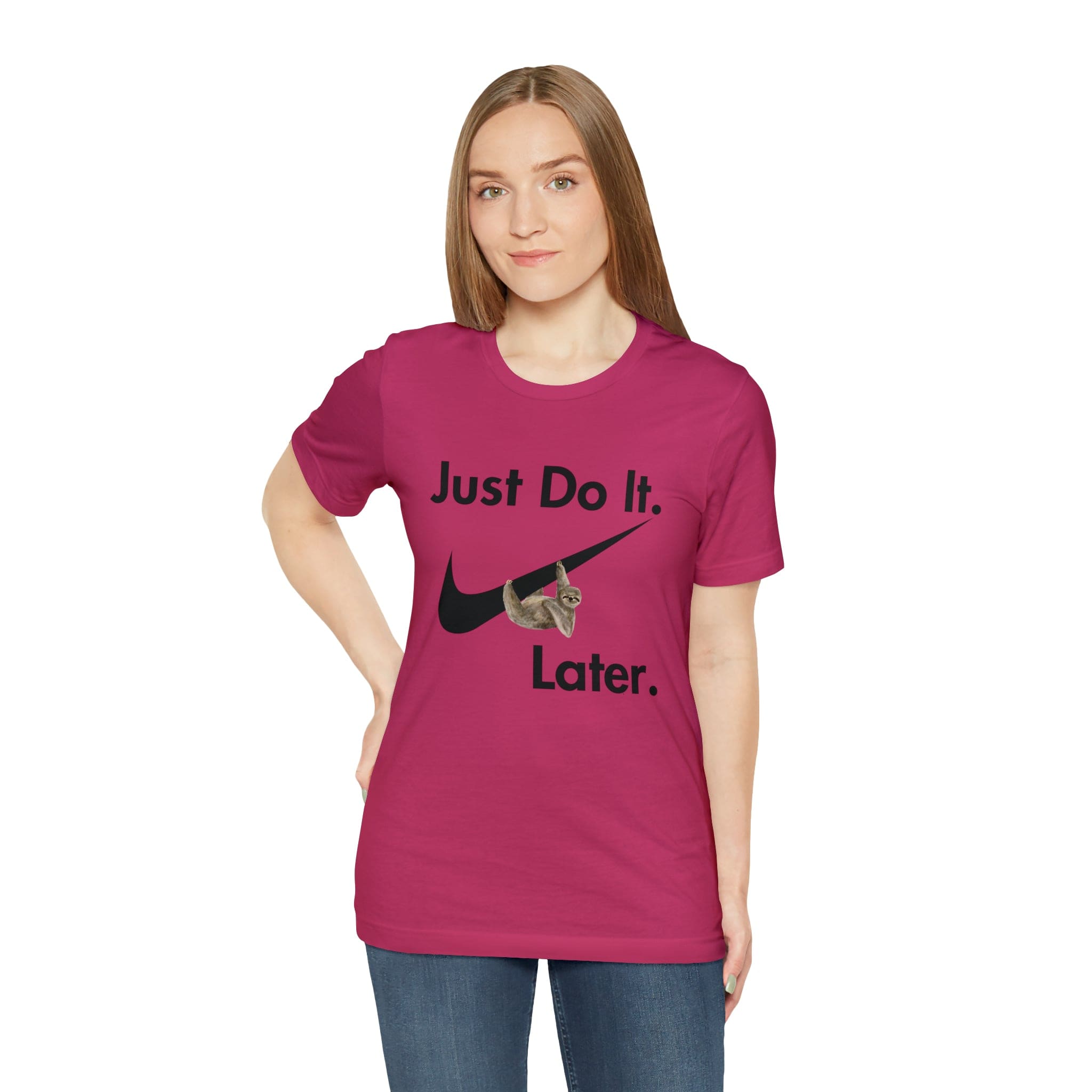 Printify T-Shirt Just Do It later Sloth - Jersey Short Sleeve Tee