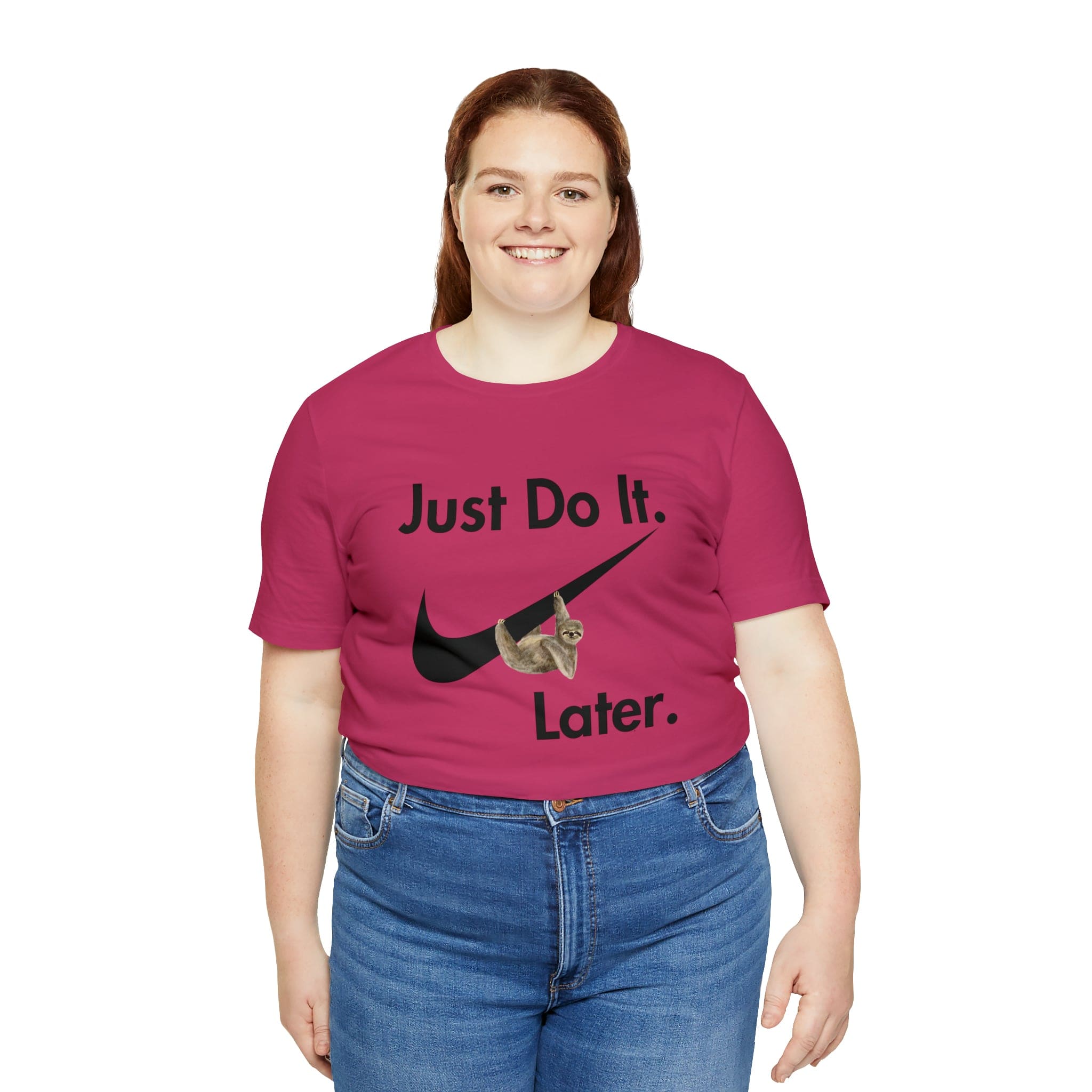 Printify T-Shirt Just Do It later Sloth - Jersey Short Sleeve Tee