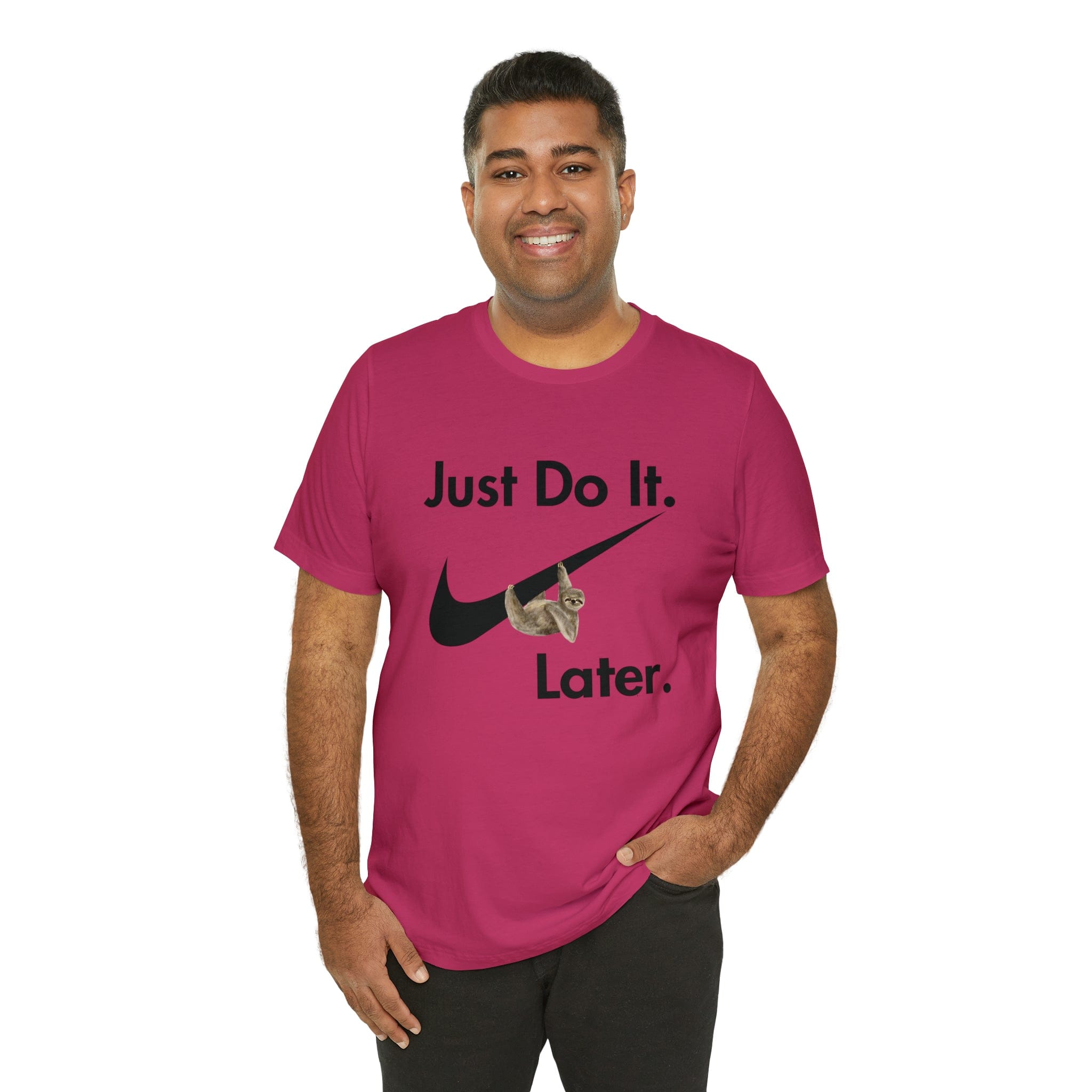 Printify T-Shirt Just Do It later Sloth - Jersey Short Sleeve Tee