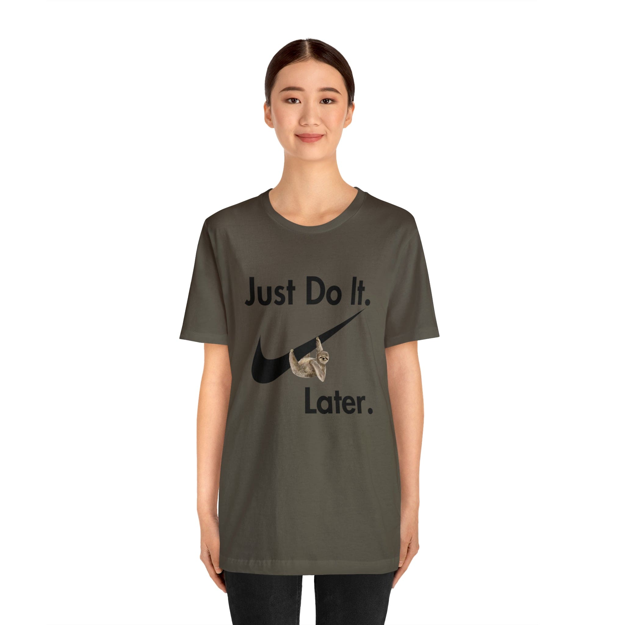 Printify T-Shirt Just Do It later Sloth - Jersey Short Sleeve Tee