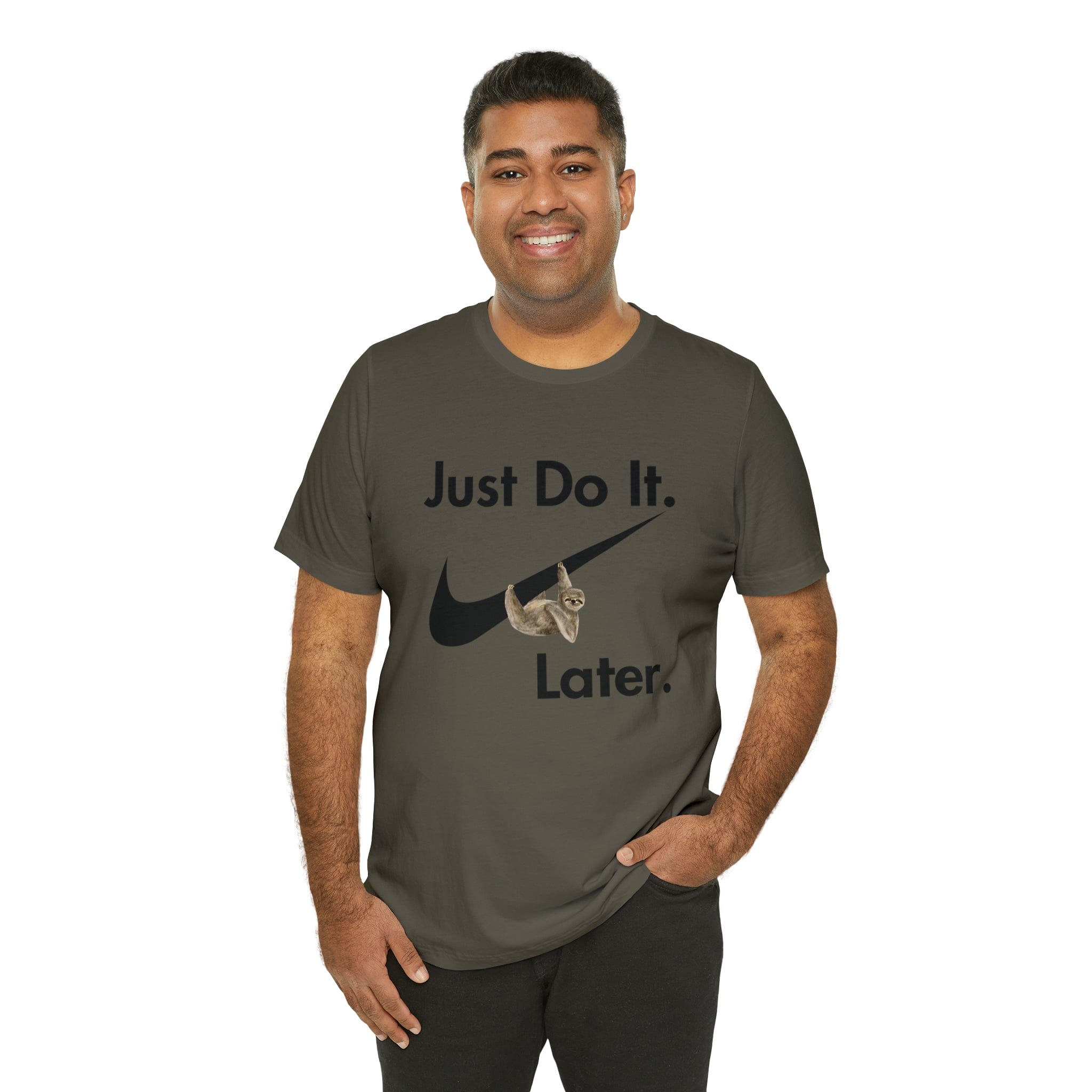 Printify T-Shirt Just Do It later Sloth - Jersey Short Sleeve Tee