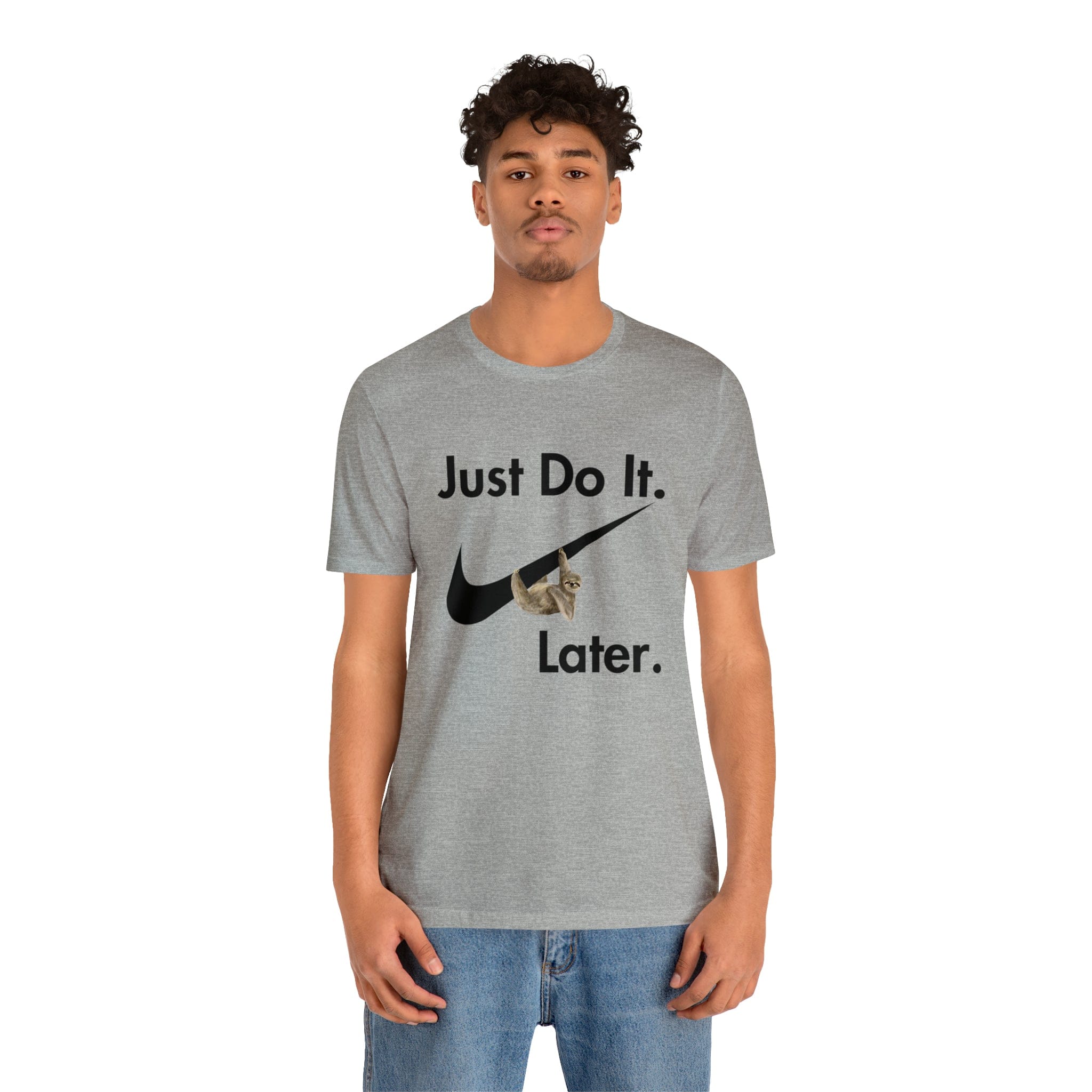 Printify T-Shirt Just Do It later Sloth - Jersey Short Sleeve Tee