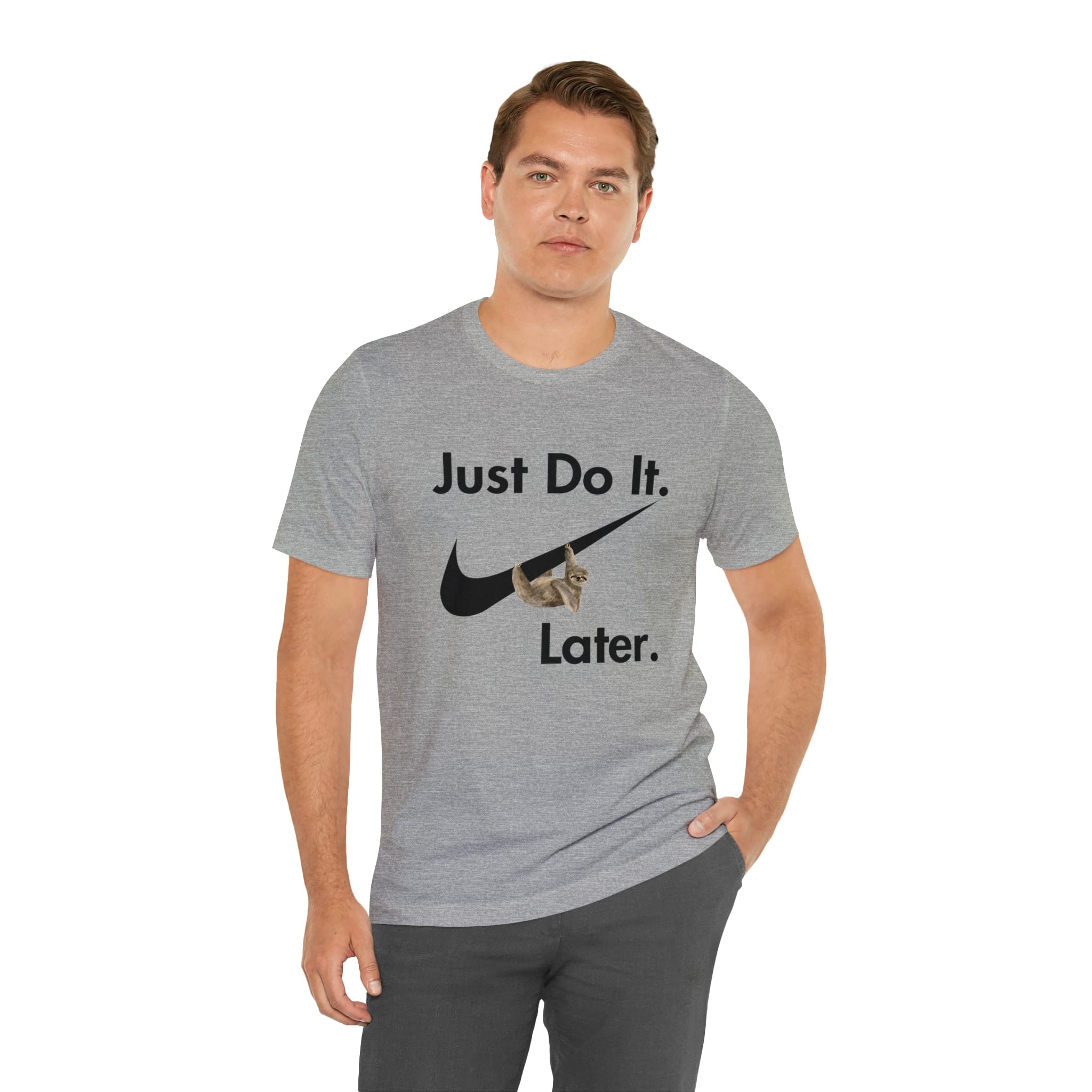 Printify T-Shirt Just Do It later Sloth - Jersey Short Sleeve Tee