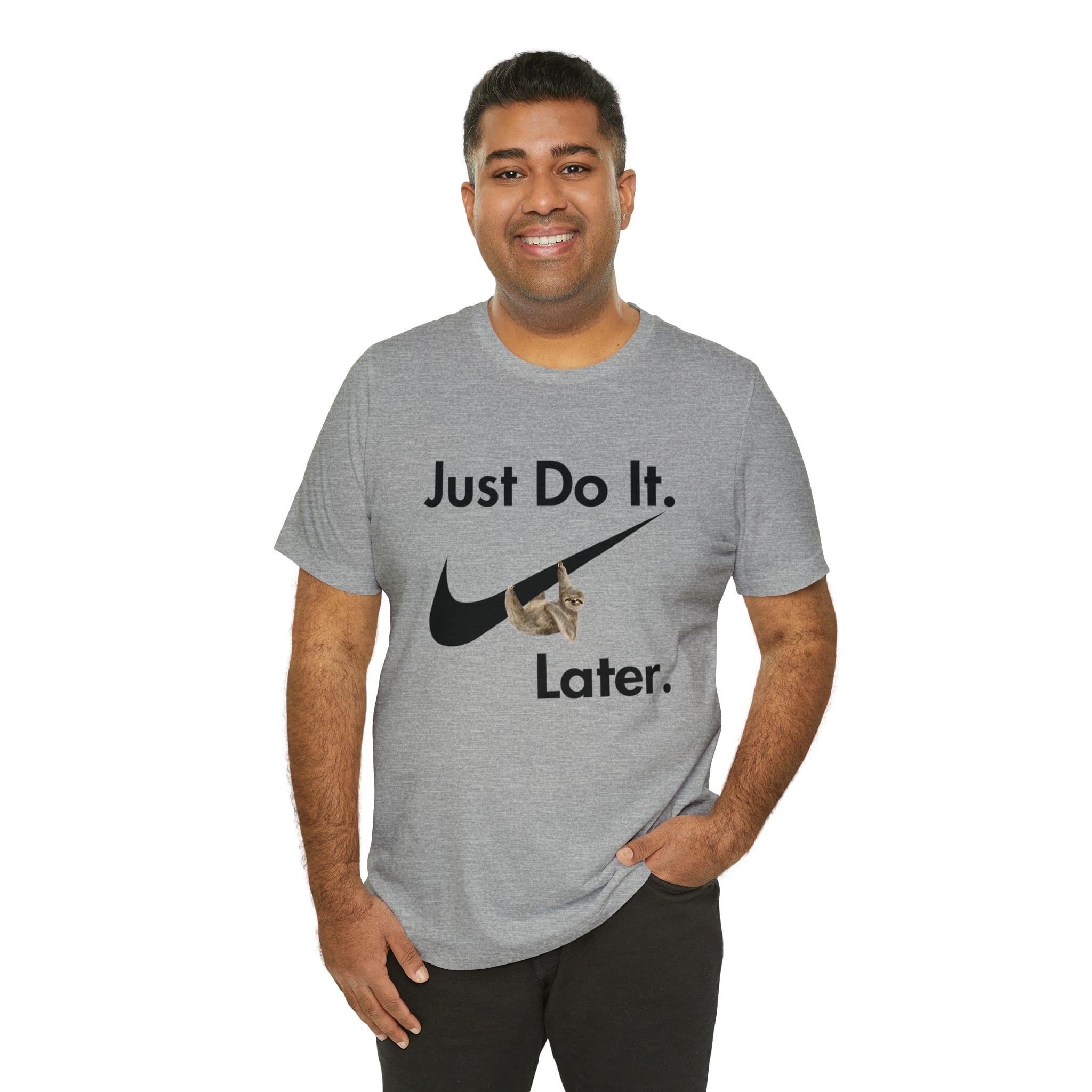 Printify T-Shirt Just Do It later Sloth - Jersey Short Sleeve Tee