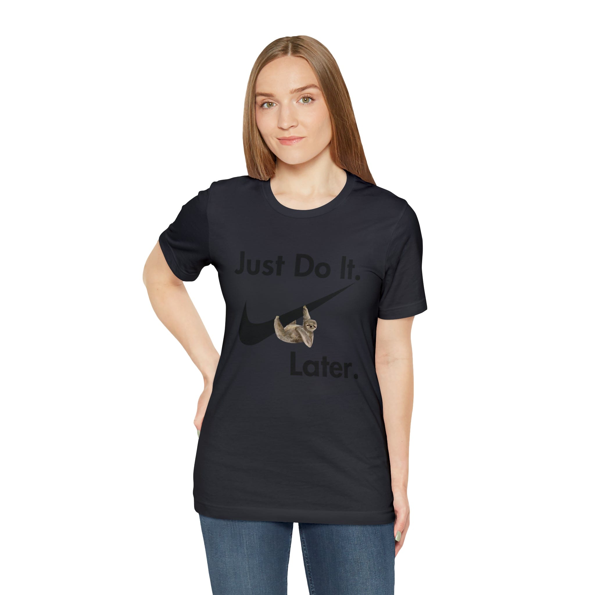 Printify T-Shirt Just Do It later Sloth - Jersey Short Sleeve Tee