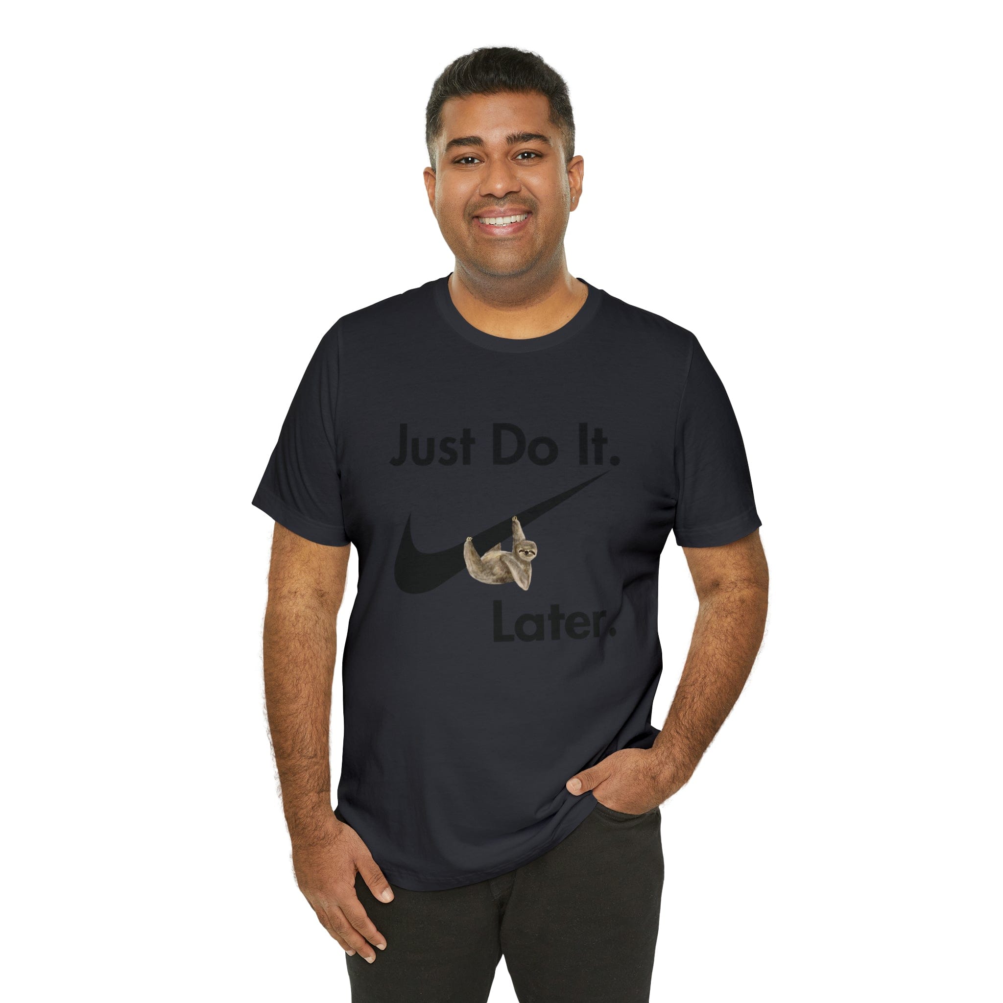 Printify T-Shirt Just Do It later Sloth - Jersey Short Sleeve Tee