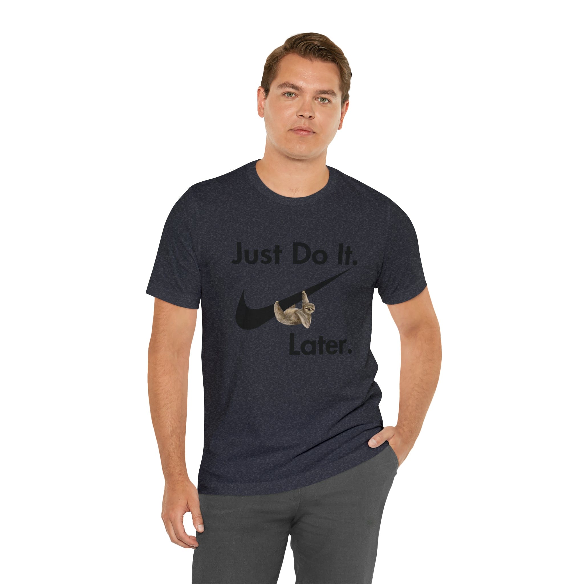 Printify T-Shirt Just Do It later Sloth - Jersey Short Sleeve Tee