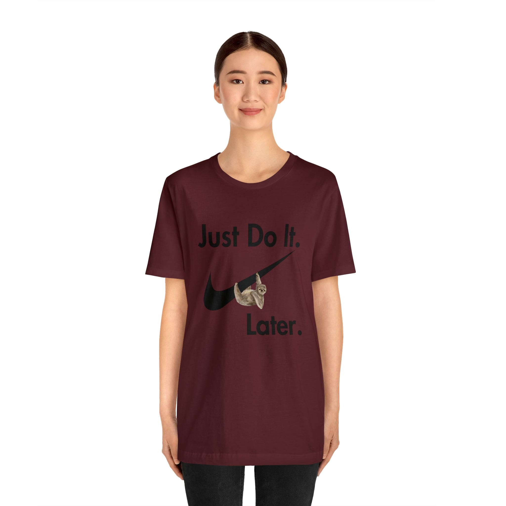 Printify T-Shirt Just Do It later Sloth - Jersey Short Sleeve Tee