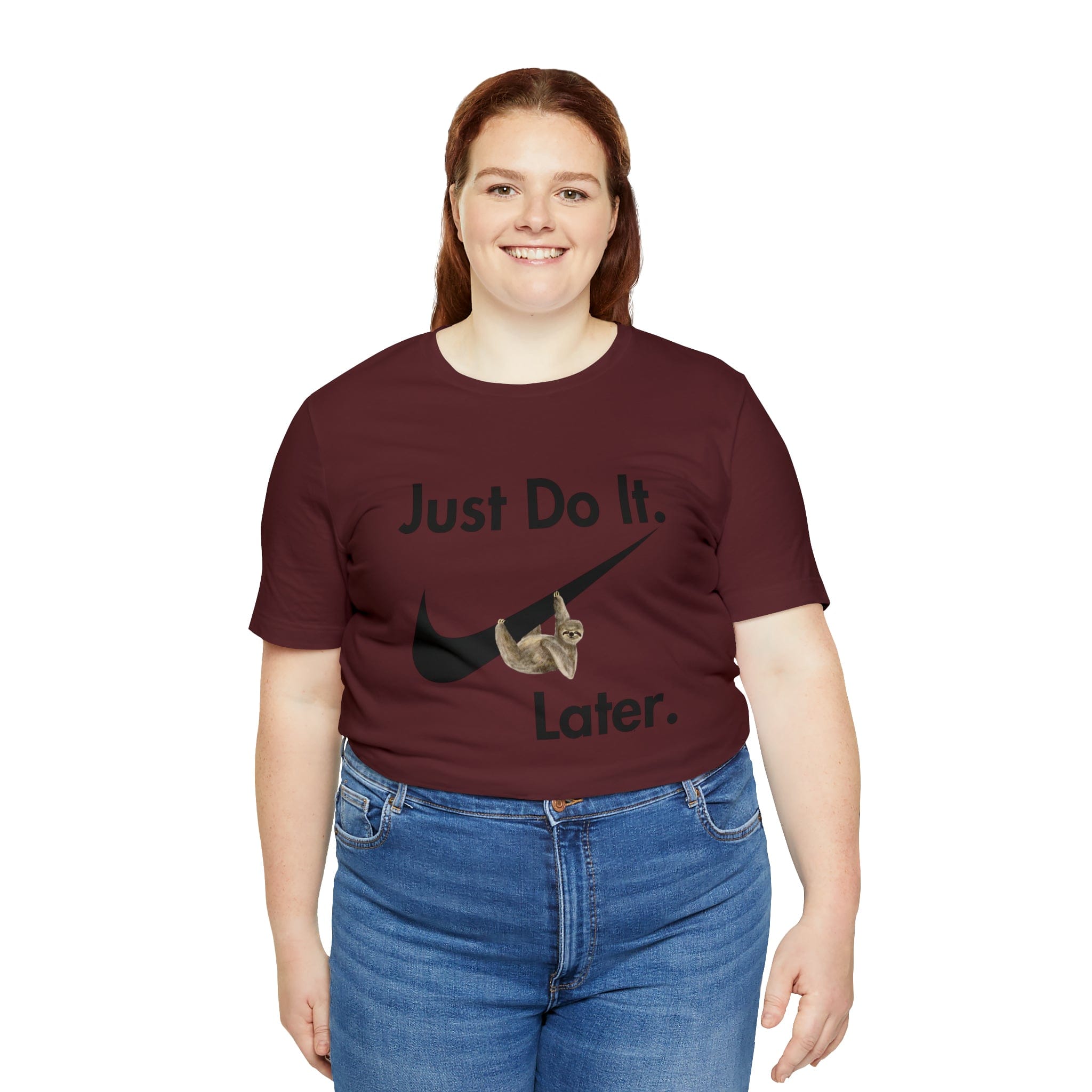 Printify T-Shirt Just Do It later Sloth - Jersey Short Sleeve Tee