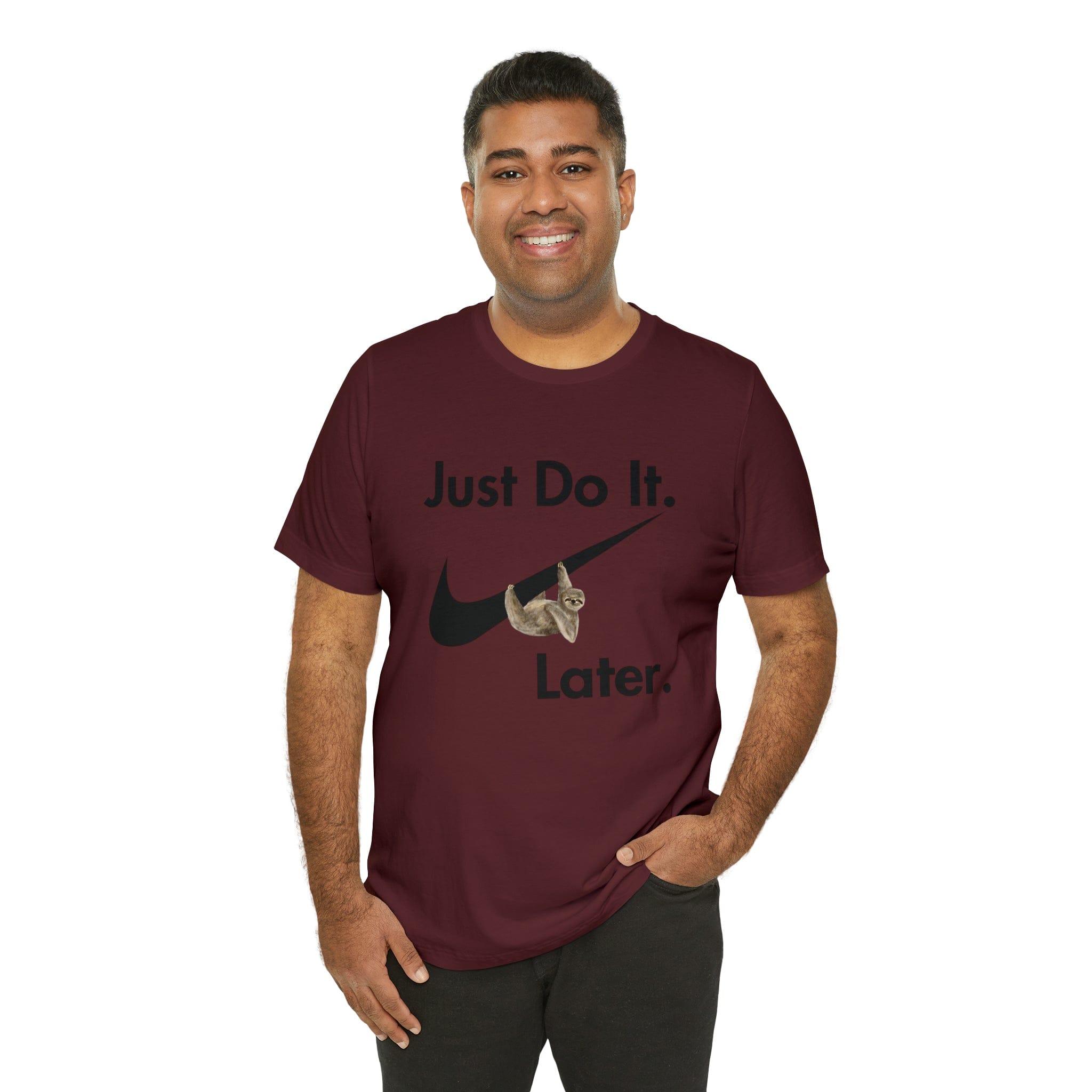 Printify T-Shirt Just Do It later Sloth - Jersey Short Sleeve Tee