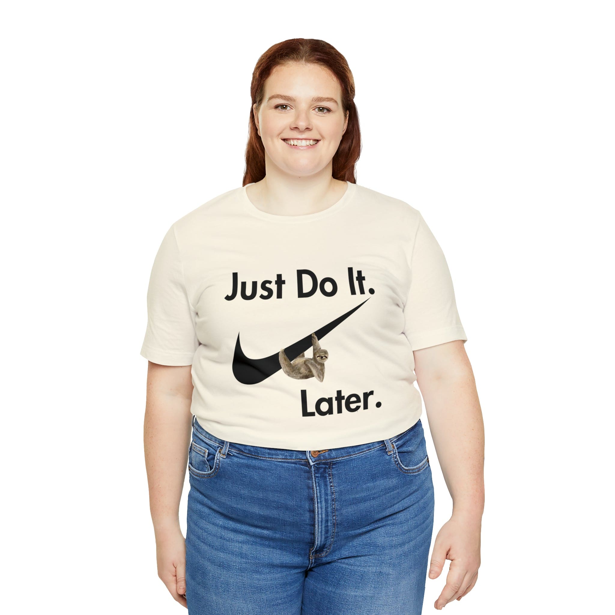 Printify T-Shirt Just Do It later Sloth - Jersey Short Sleeve Tee