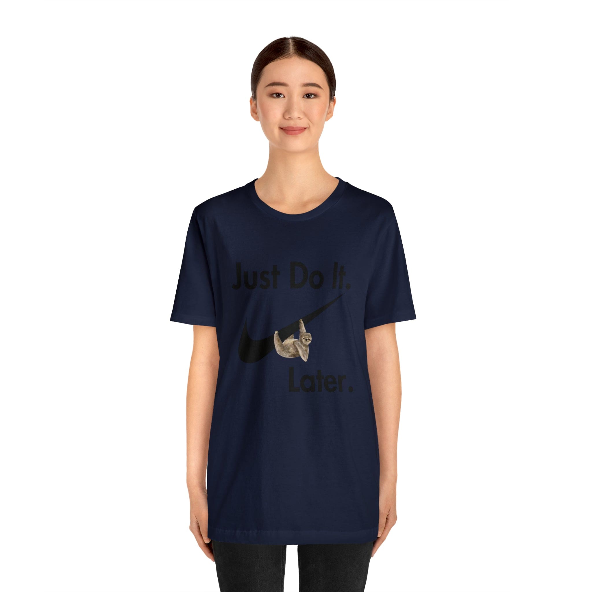 Printify T-Shirt Just Do It later Sloth - Jersey Short Sleeve Tee