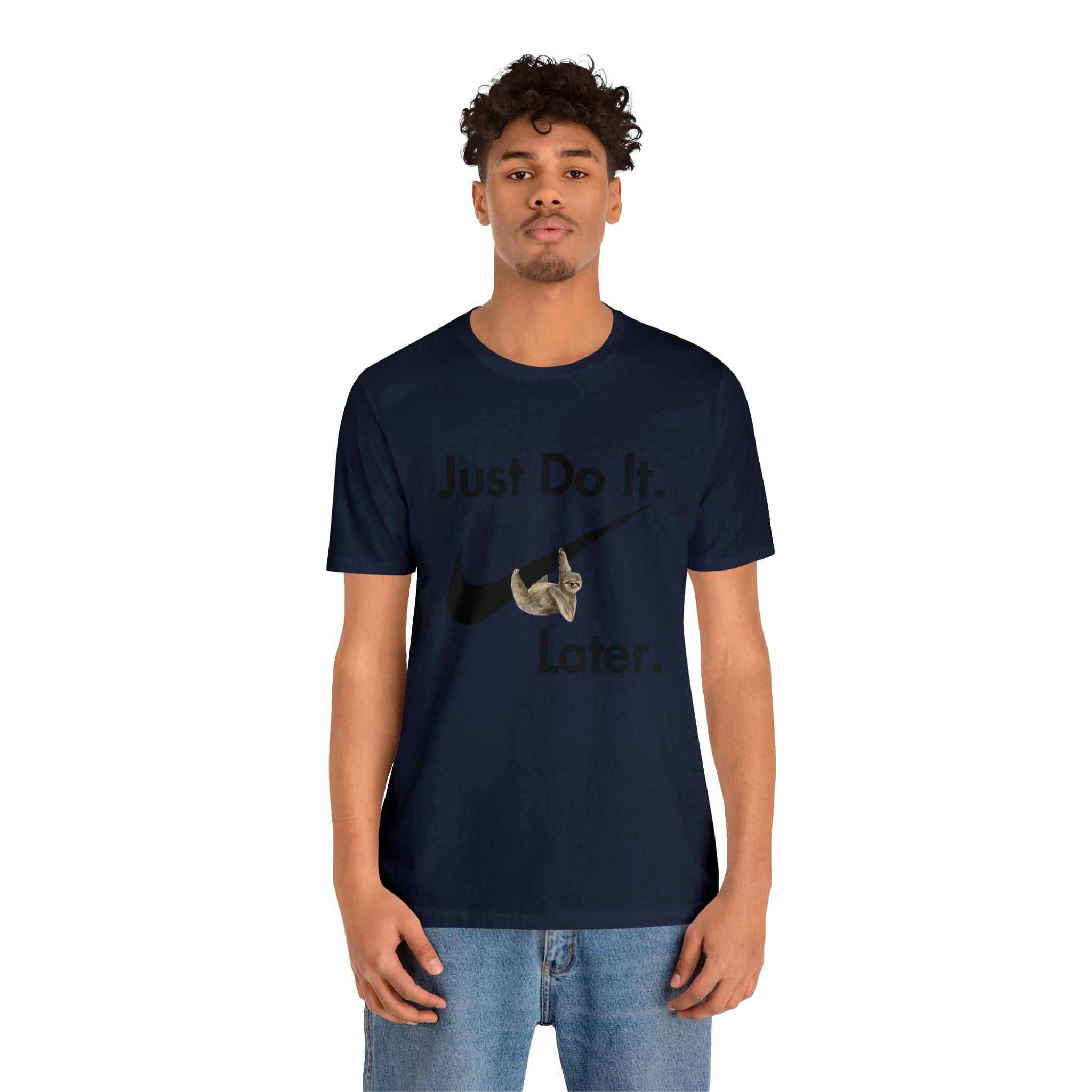 Printify T-Shirt Just Do It later Sloth - Jersey Short Sleeve Tee