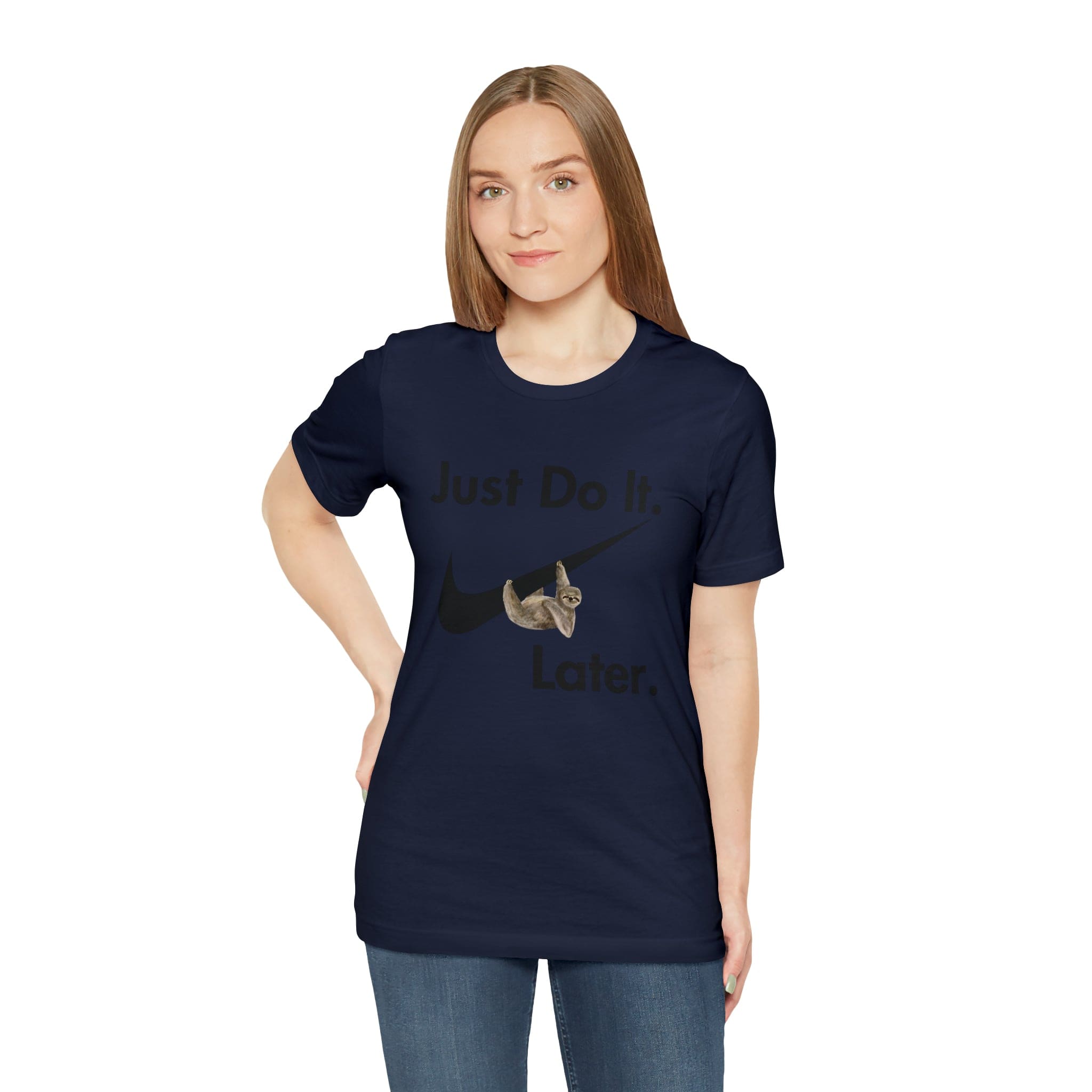 Printify T-Shirt Just Do It later Sloth - Jersey Short Sleeve Tee