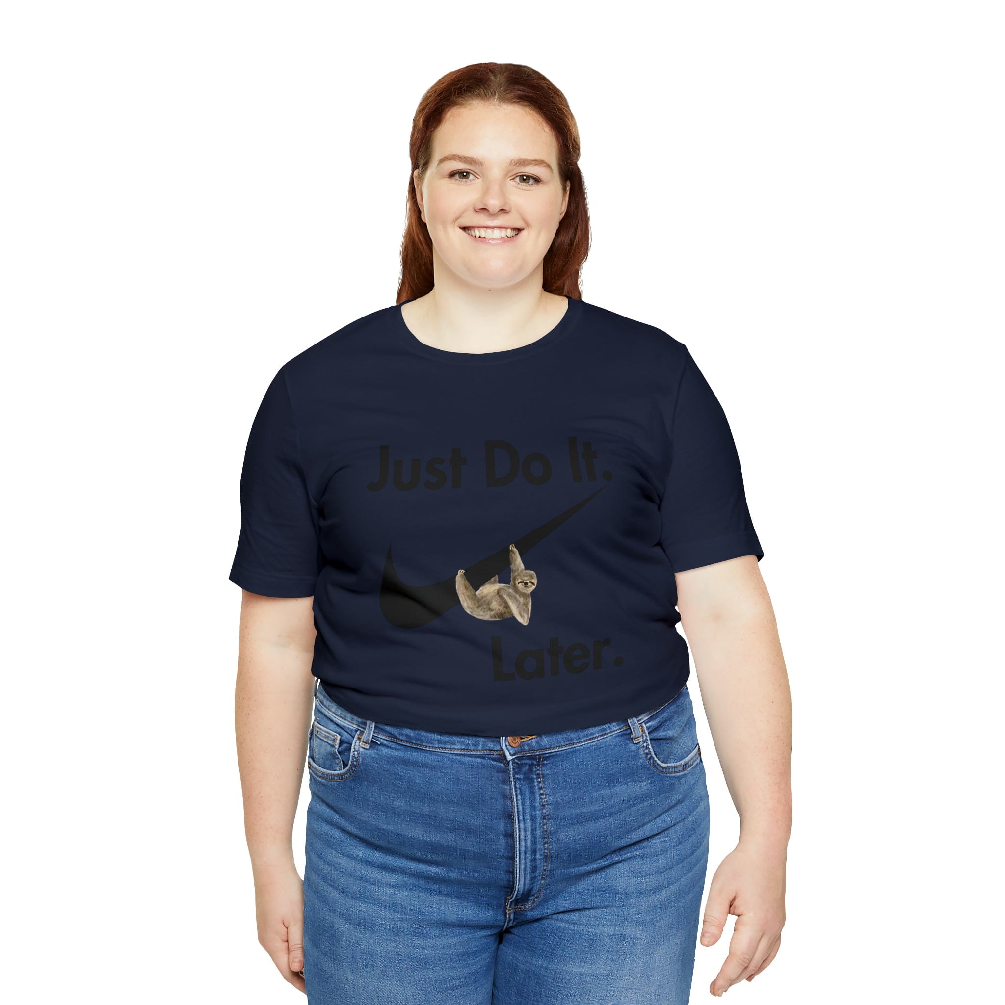 Printify T-Shirt Just Do It later Sloth - Jersey Short Sleeve Tee