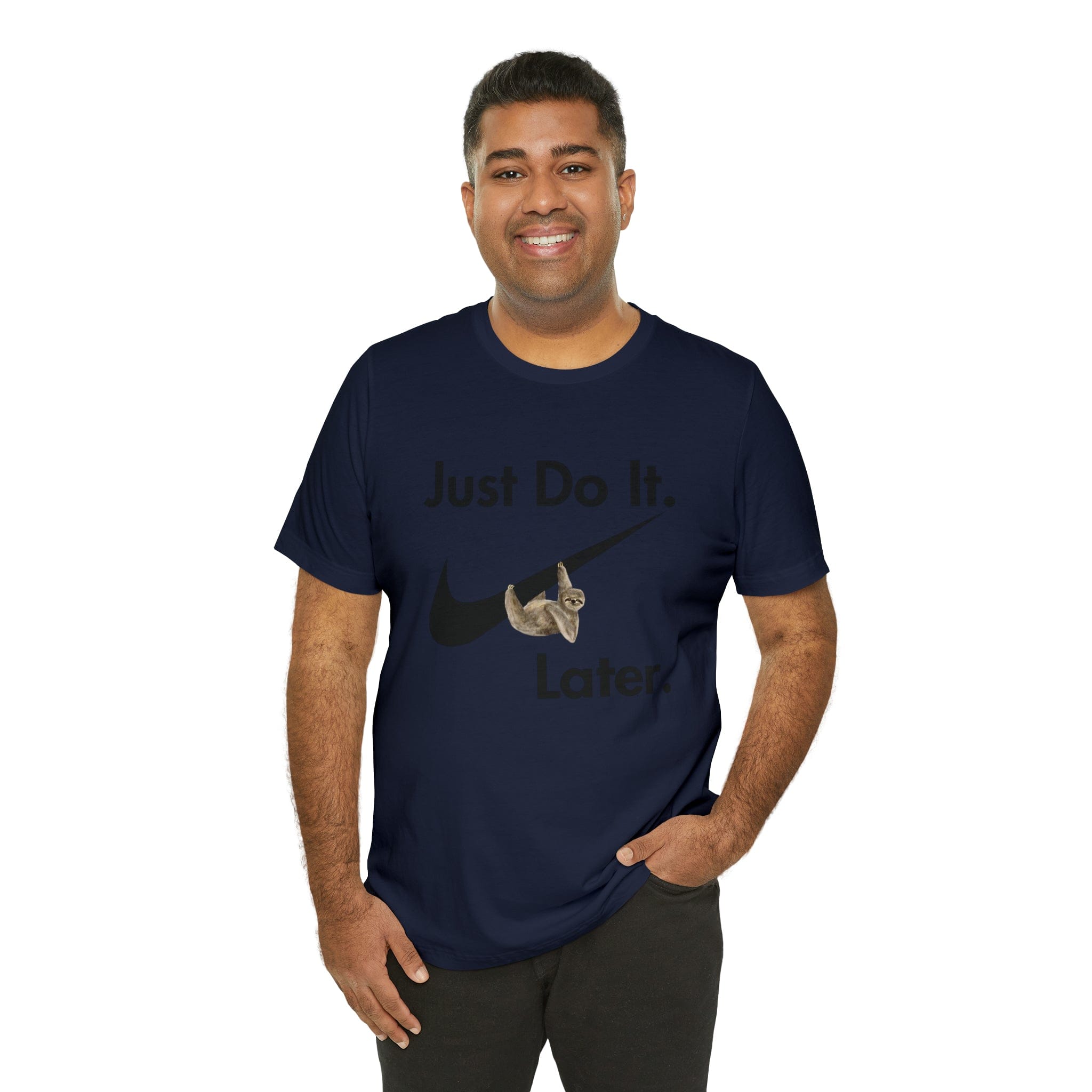 Printify T-Shirt Just Do It later Sloth - Jersey Short Sleeve Tee