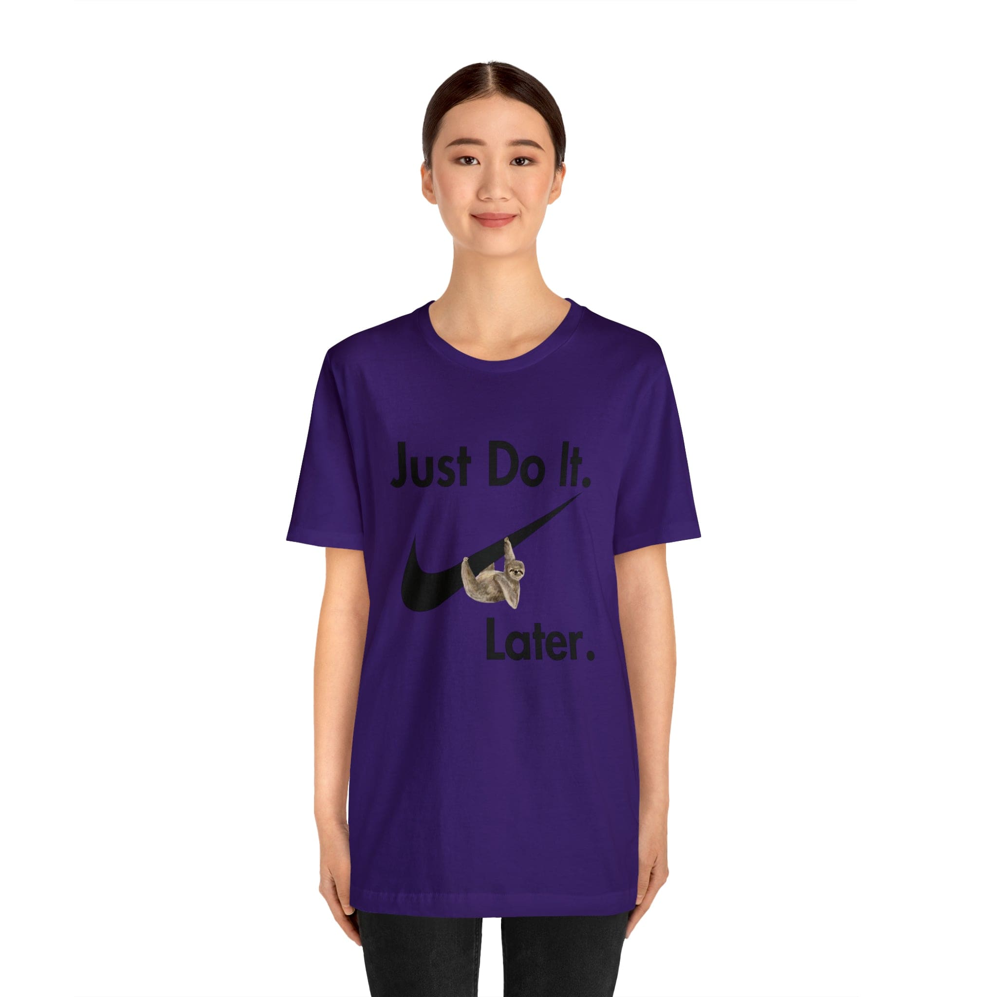 Printify T-Shirt Just Do It later Sloth - Jersey Short Sleeve Tee