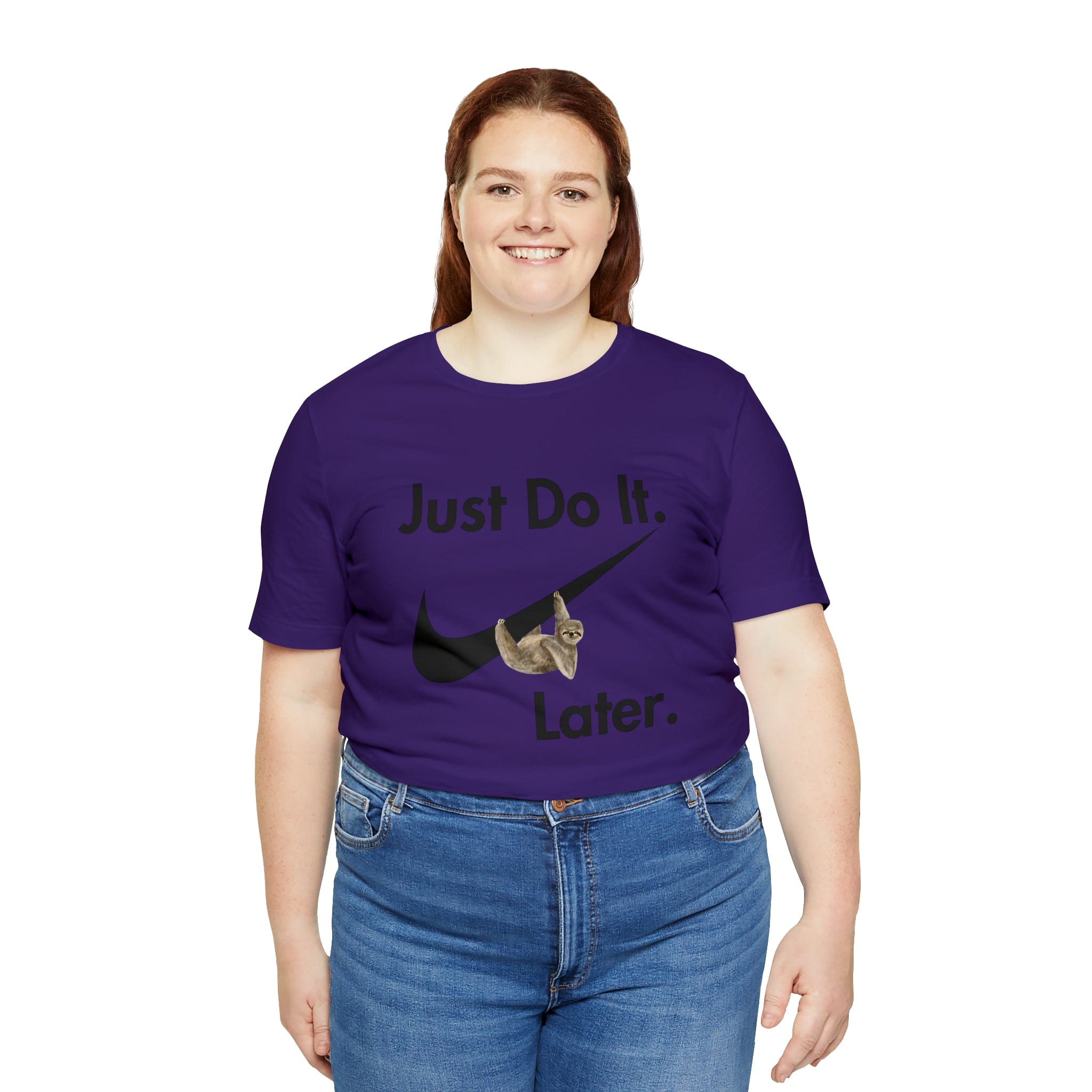 Printify T-Shirt Just Do It later Sloth - Jersey Short Sleeve Tee