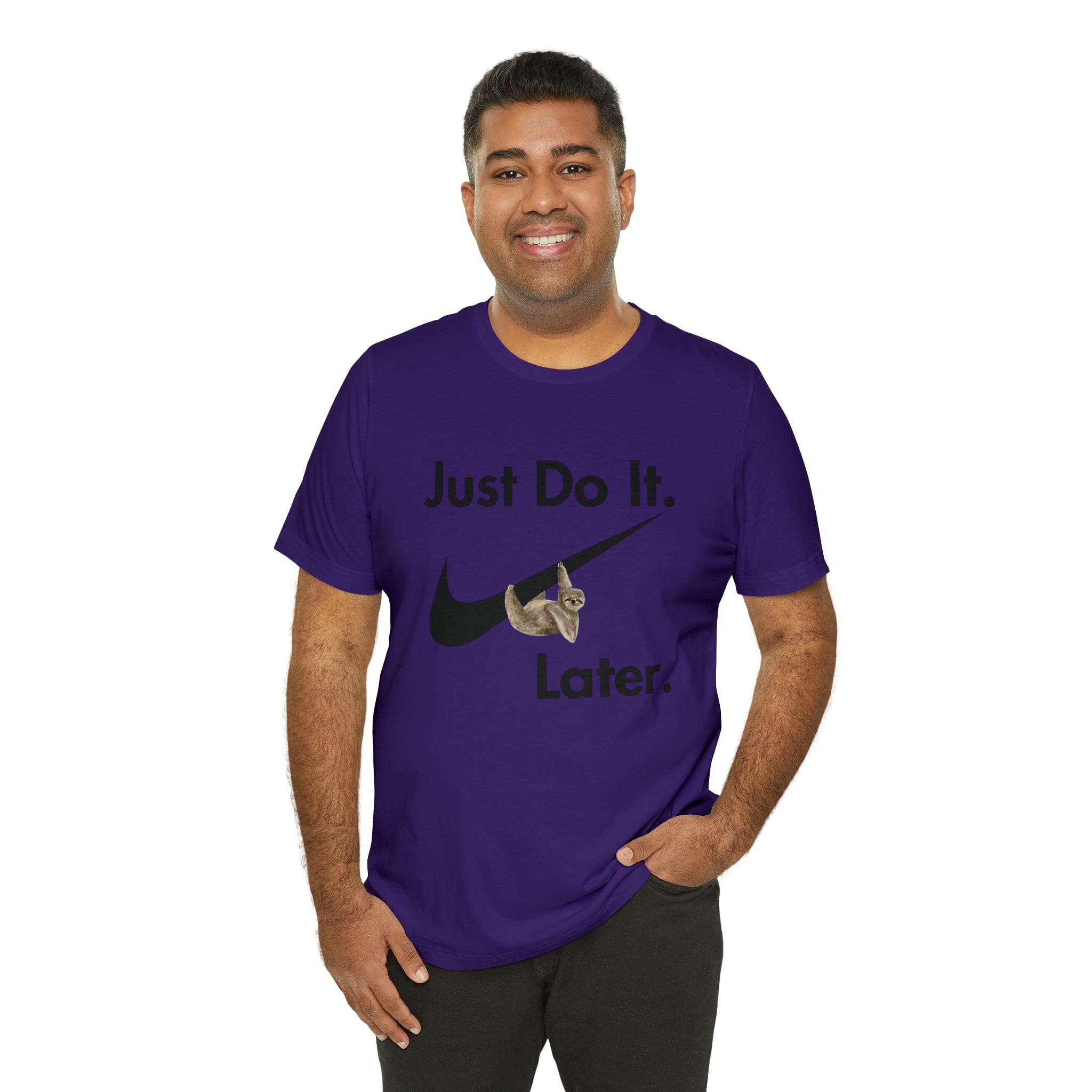 Printify T-Shirt Just Do It later Sloth - Jersey Short Sleeve Tee