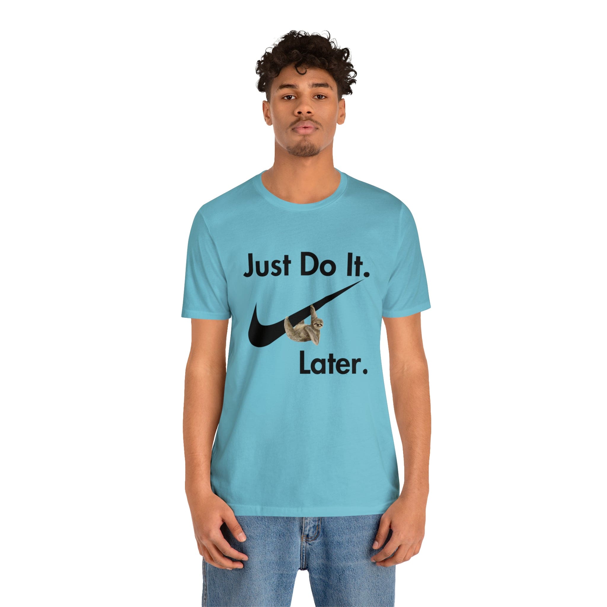 Printify T-Shirt Just Do It later Sloth - Jersey Short Sleeve Tee