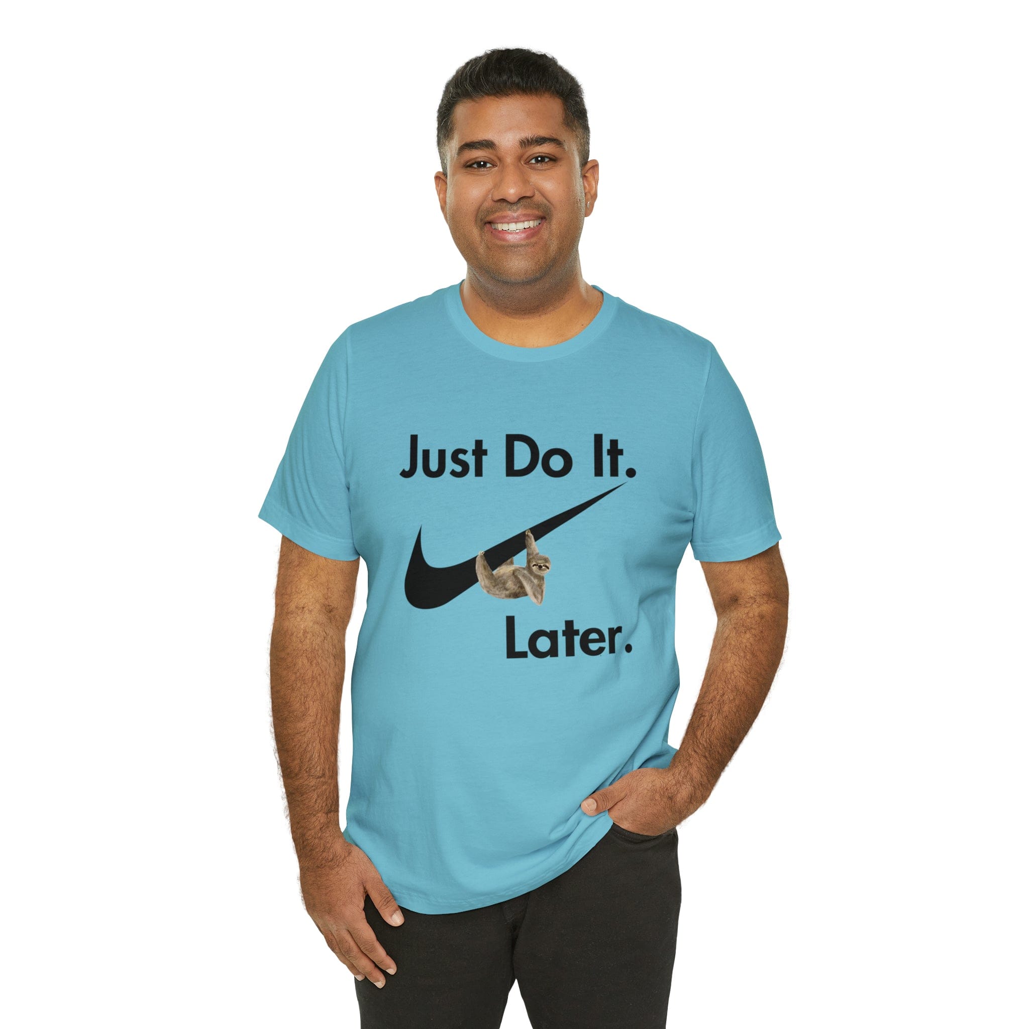 Printify T-Shirt Just Do It later Sloth - Jersey Short Sleeve Tee