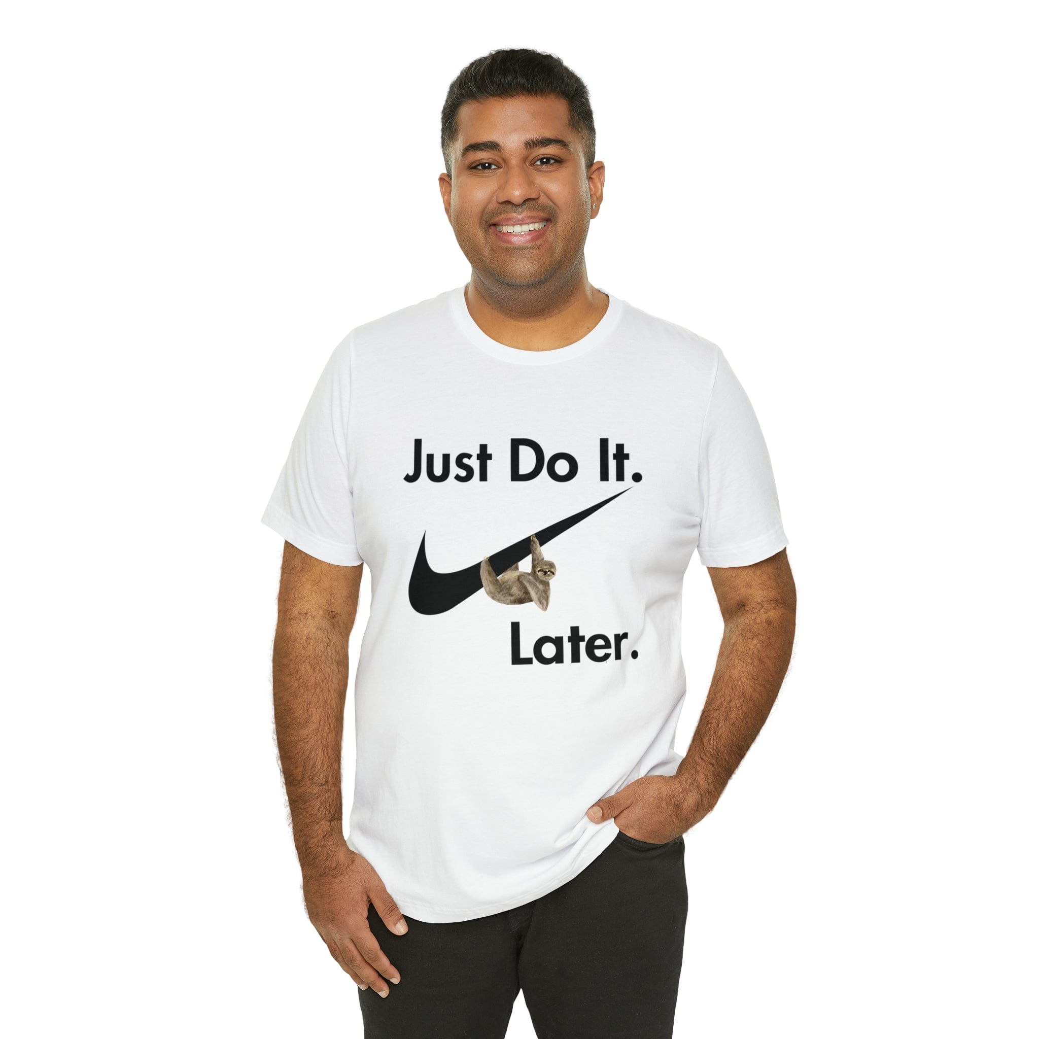 Printify T-Shirt Just Do It later Sloth - Jersey Short Sleeve Tee