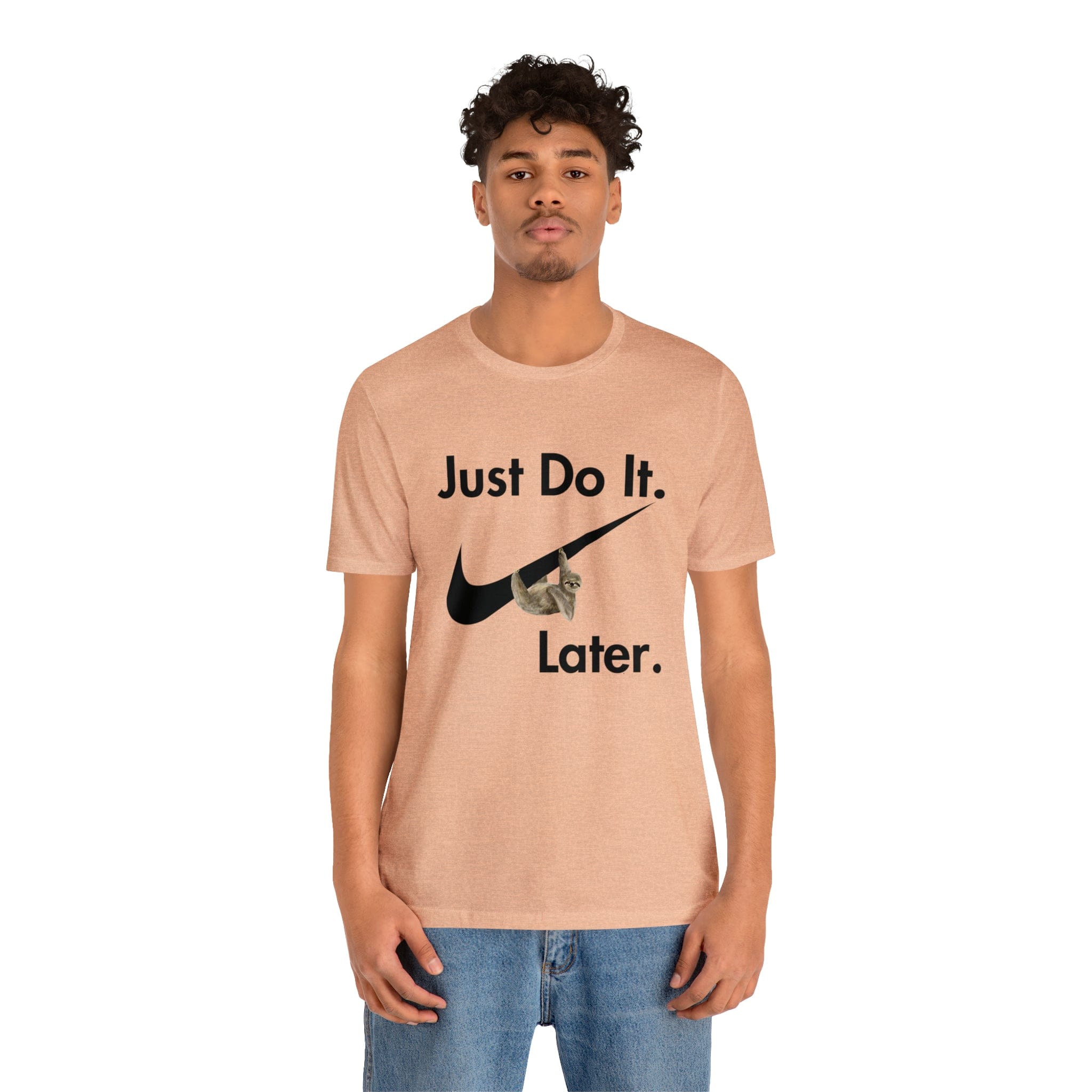 Printify T-Shirt Just Do It later Sloth - Jersey Short Sleeve Tee