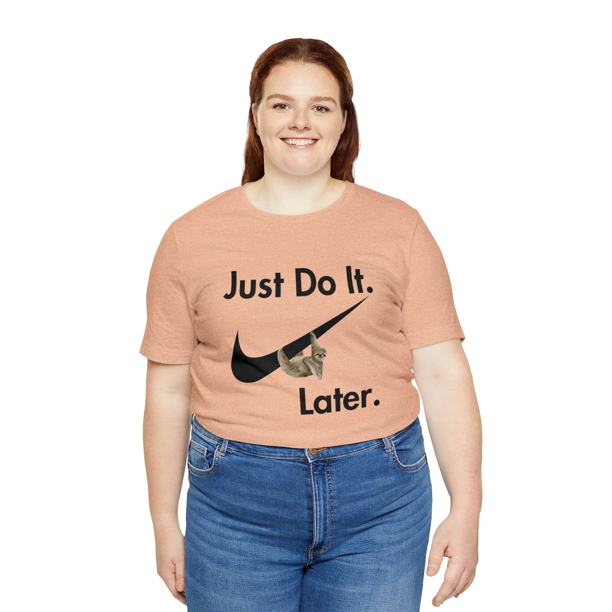 Printify T-Shirt Just Do It later Sloth - Jersey Short Sleeve Tee