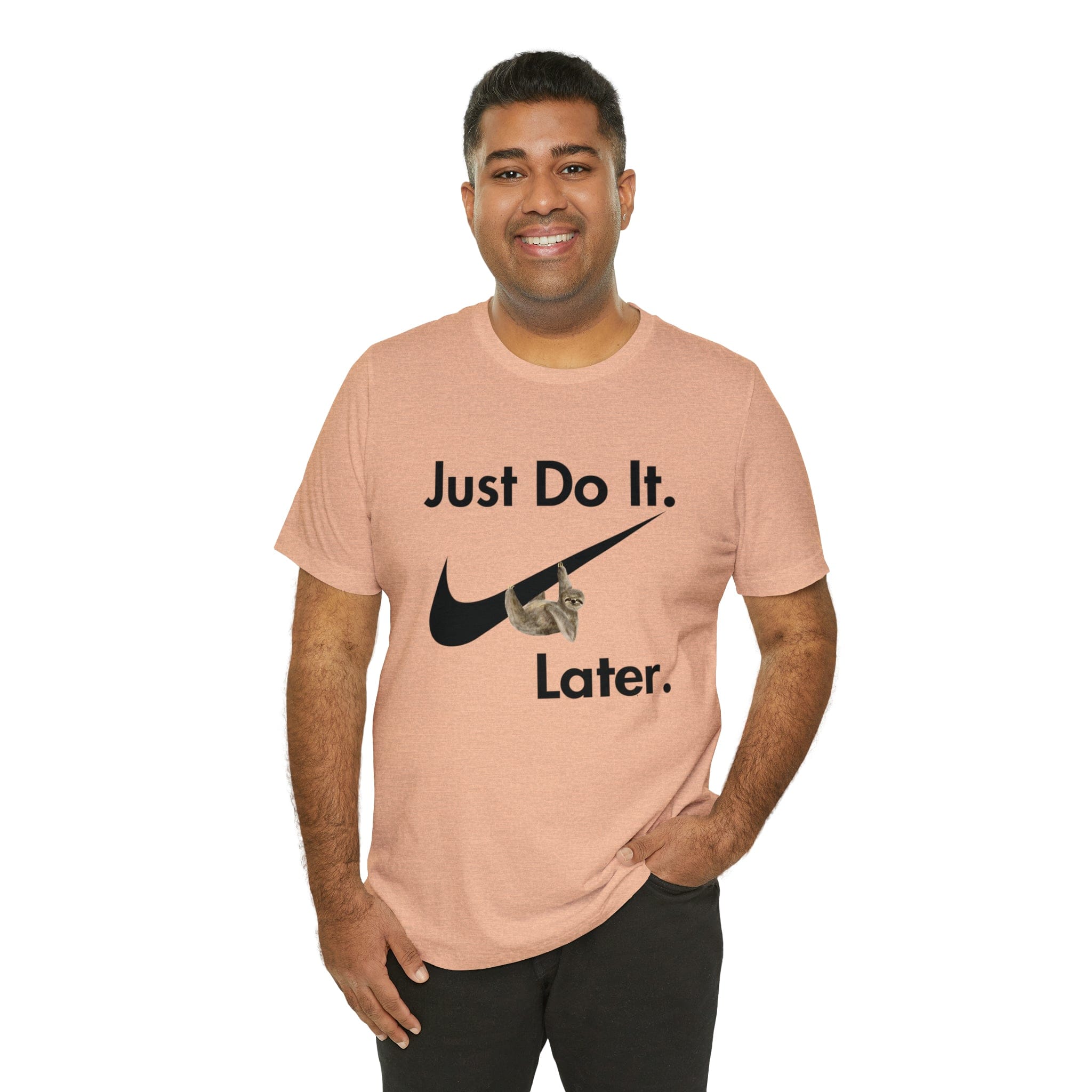 Printify T-Shirt Just Do It later Sloth - Jersey Short Sleeve Tee