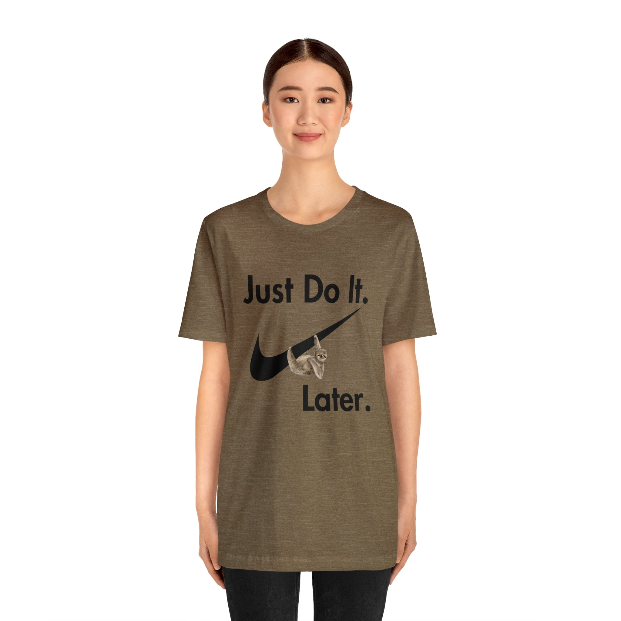 Printify T-Shirt Just Do It later Sloth - Jersey Short Sleeve Tee