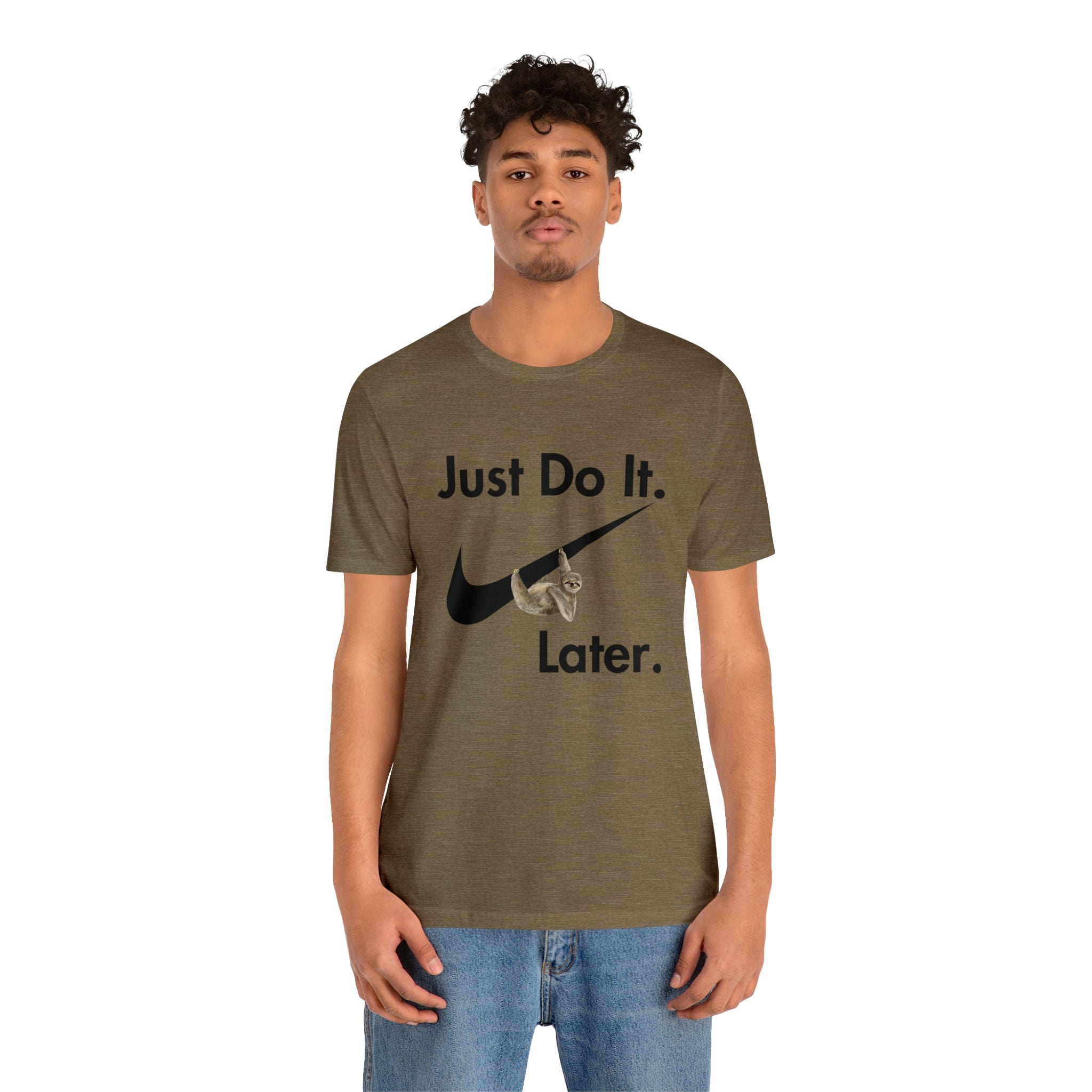 Printify T-Shirt Just Do It later Sloth - Jersey Short Sleeve Tee