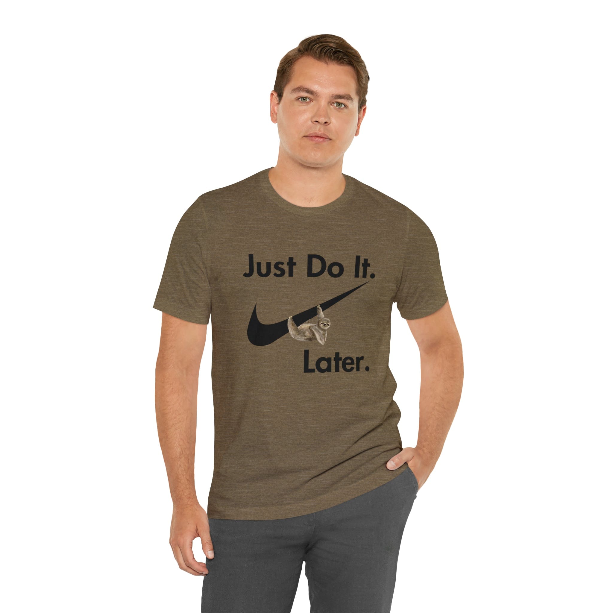 Printify T-Shirt Just Do It later Sloth - Jersey Short Sleeve Tee