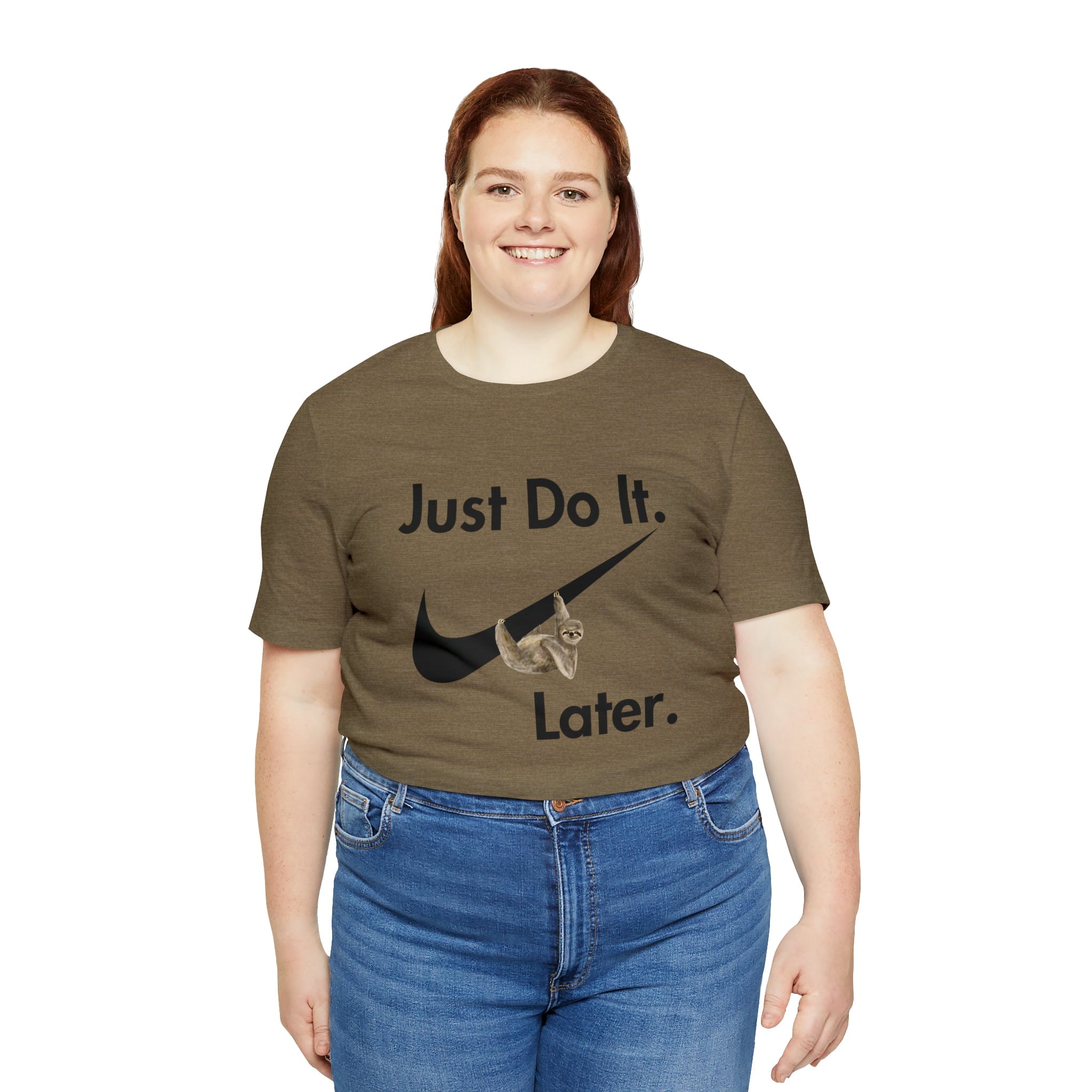 Printify T-Shirt Just Do It later Sloth - Jersey Short Sleeve Tee