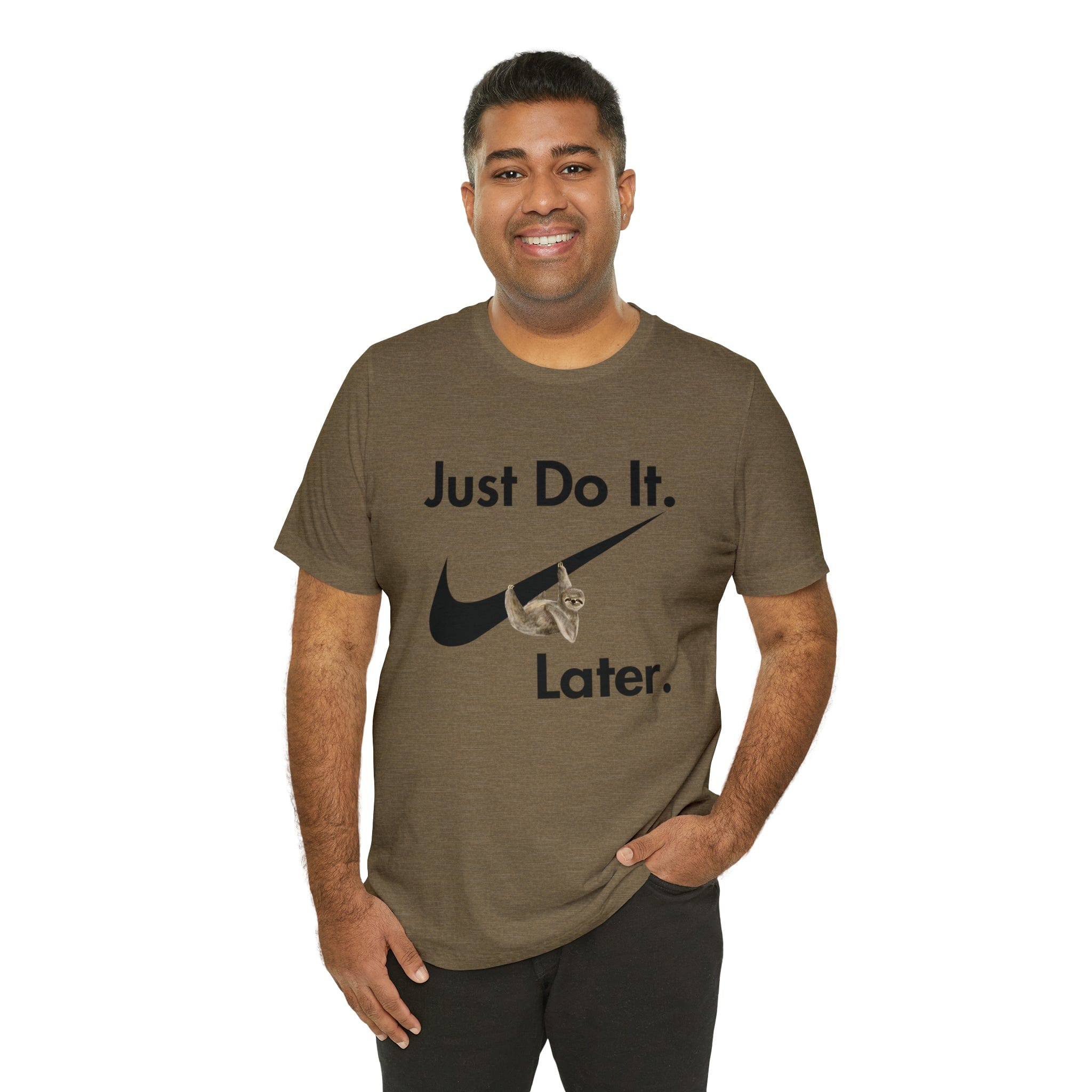 Printify T-Shirt Just Do It later Sloth - Jersey Short Sleeve Tee