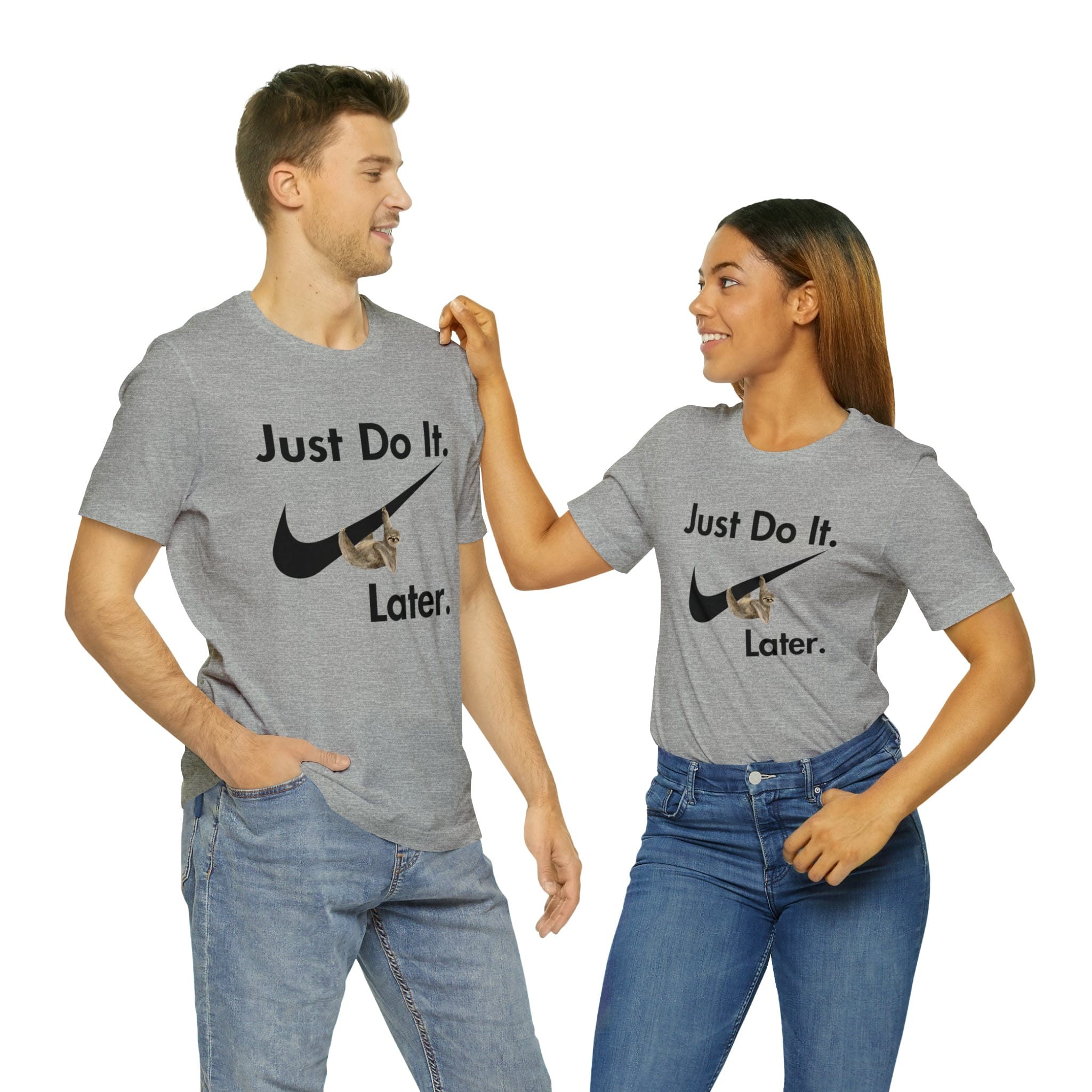 Printify T-Shirt Athletic Heather / S Just Do It later Sloth - Jersey Short Sleeve Tee