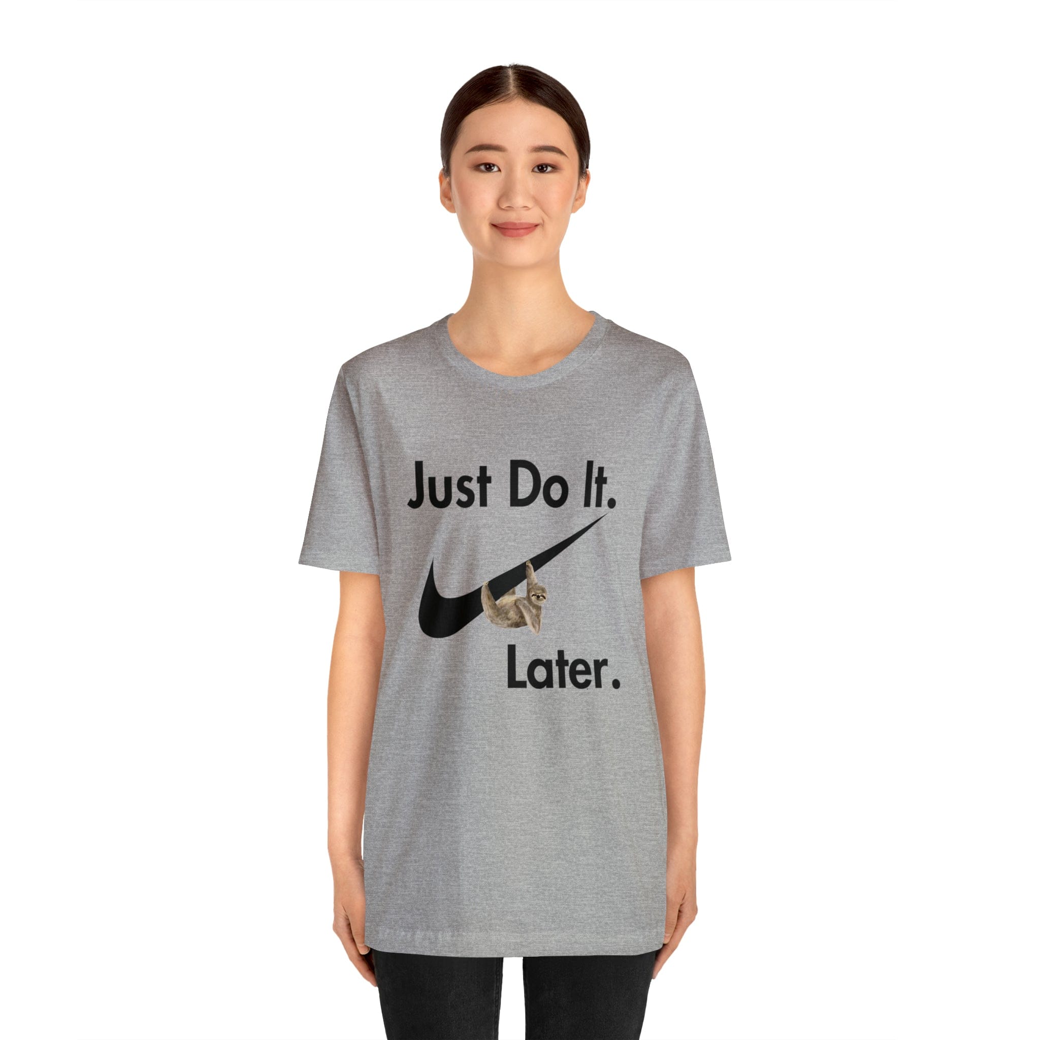 Printify T-Shirt Just Do It later Sloth - Jersey Short Sleeve Tee