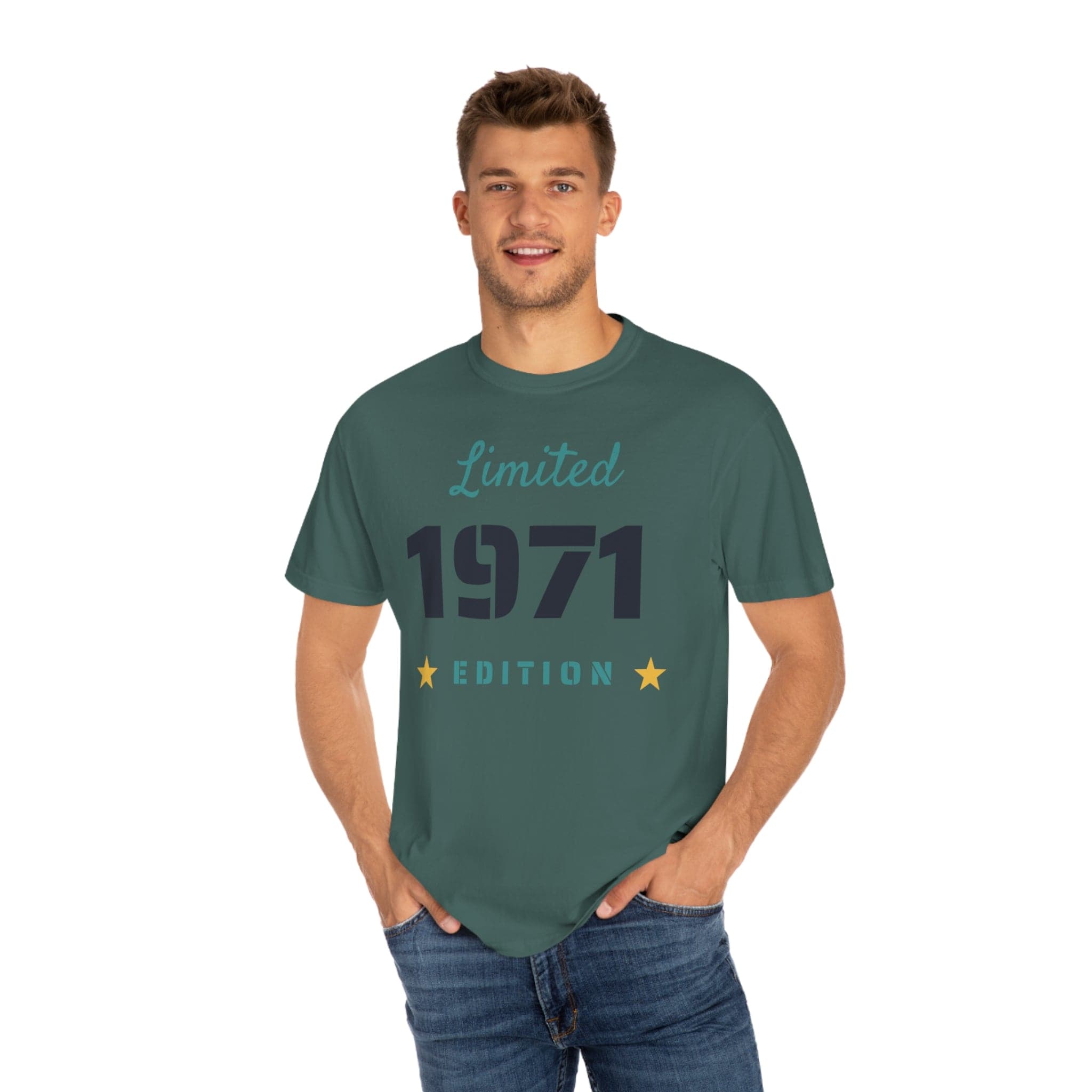 Printify T-Shirt Blue Spruce / S Limited Edition Shirt - Customized Year - Unisex Garment-Dyed T-shirt