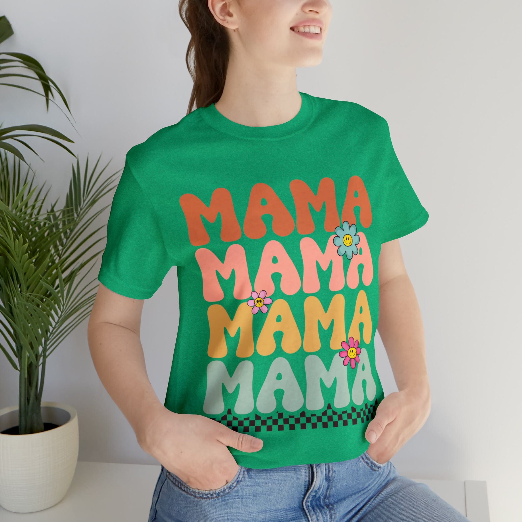 Printify T-Shirt Heather Kelly / S Mama Unisex Short Sleeve Tee - 9 Colors - 6 Sizes